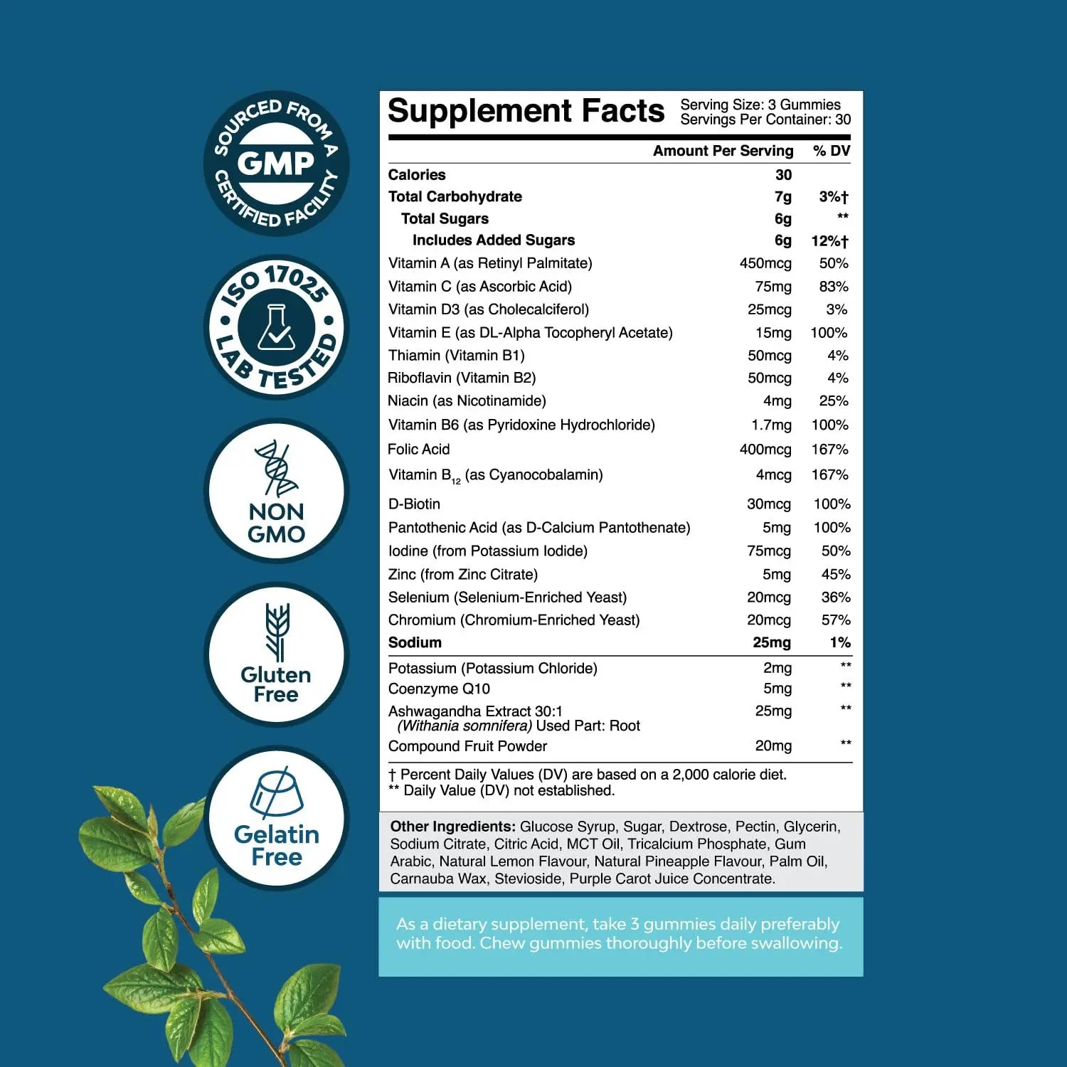 Natures Craft Men's Multivitamin Gummies with Superfood Complex - Daily Multivitamin for Men Gummies with CoQ10 and Ashwagandha Natures Craft uk supplements