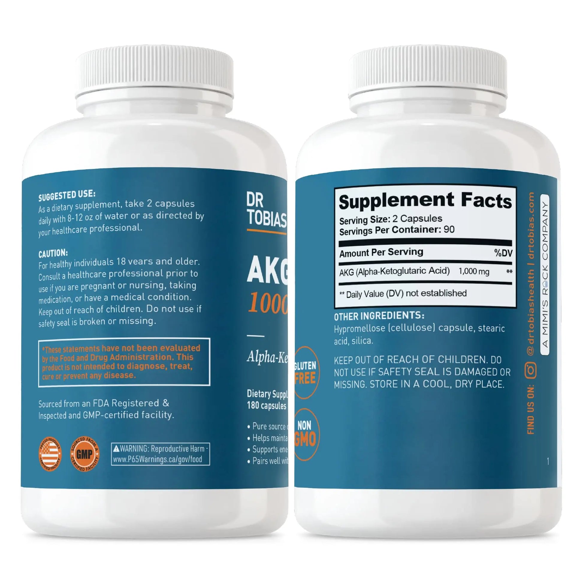 Dr. Tobias AKG Supplement & Joint Support Supplement - Supports Energy, Muscles, Cartilage & Joint Health, Non-GMO Dr. Tobias uk supplements