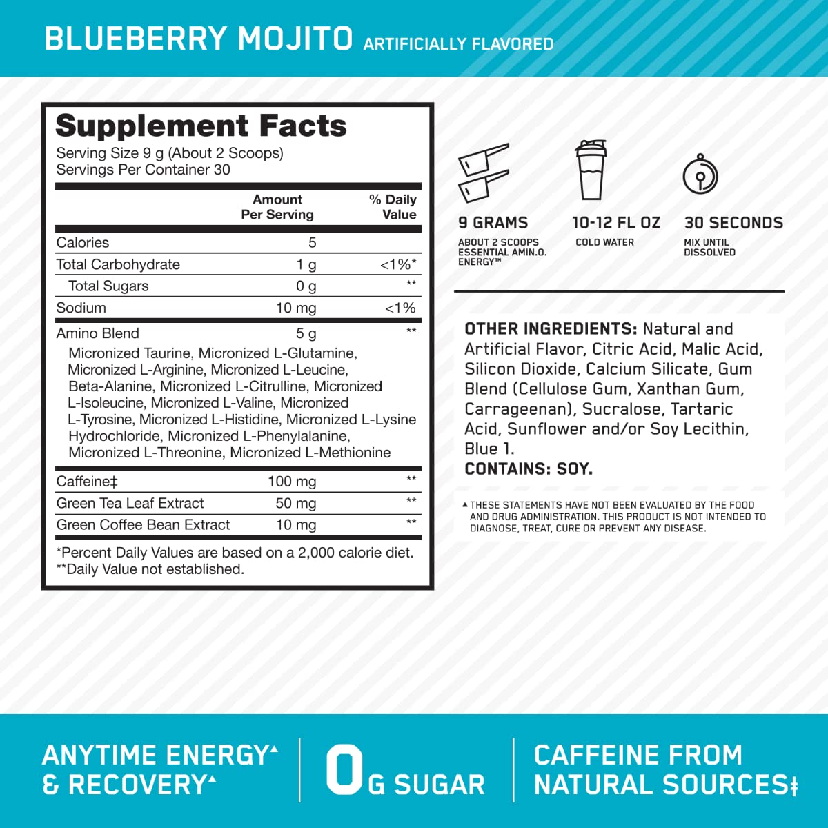 Optimum Nutrition Amino Energy - Pre Workout with Green Tea, BCAA, Amino Acids Optimum Nutrition uk supplements