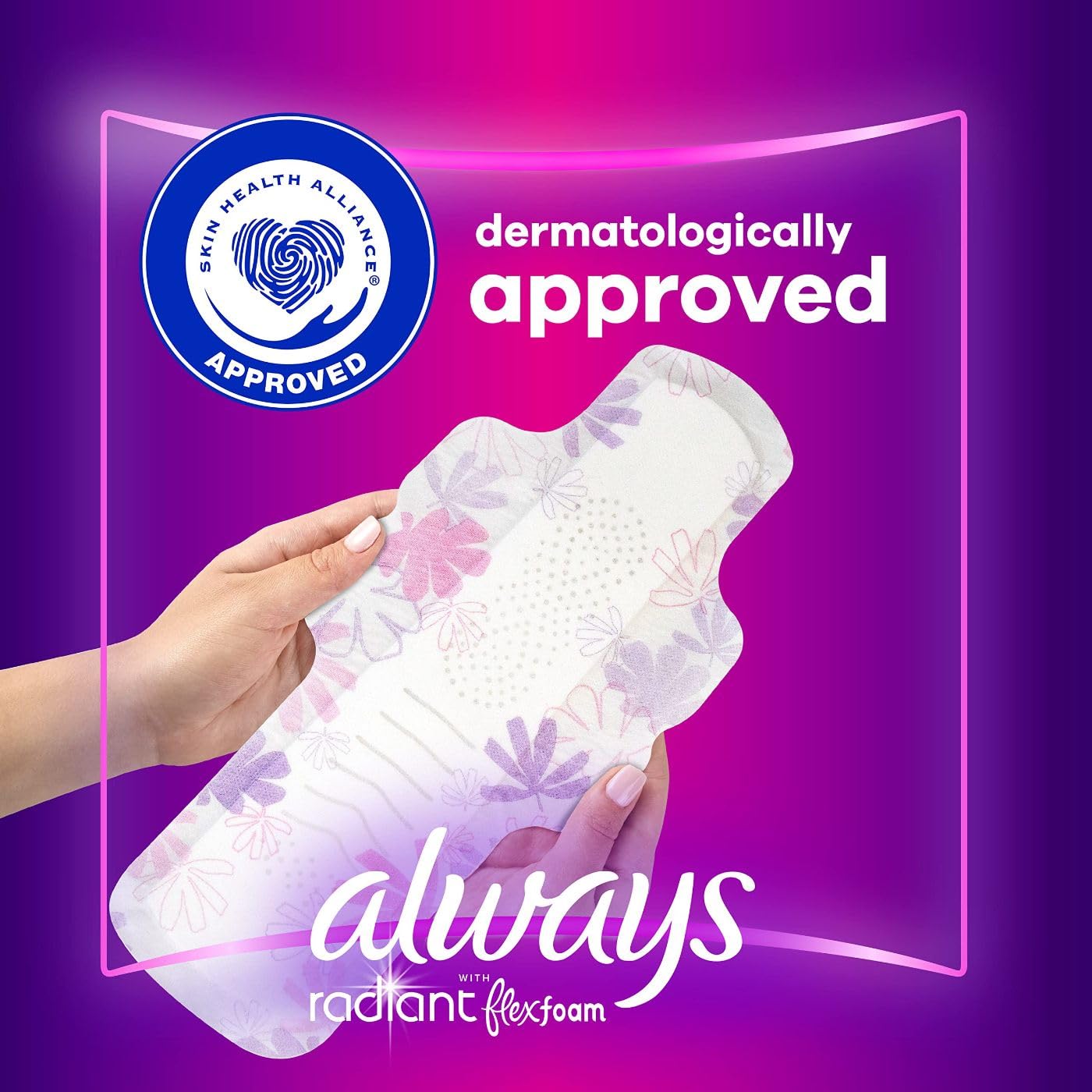 Always Radiant Feminine Pads for Women, Size 4 Overnight Pads Always uk supplements