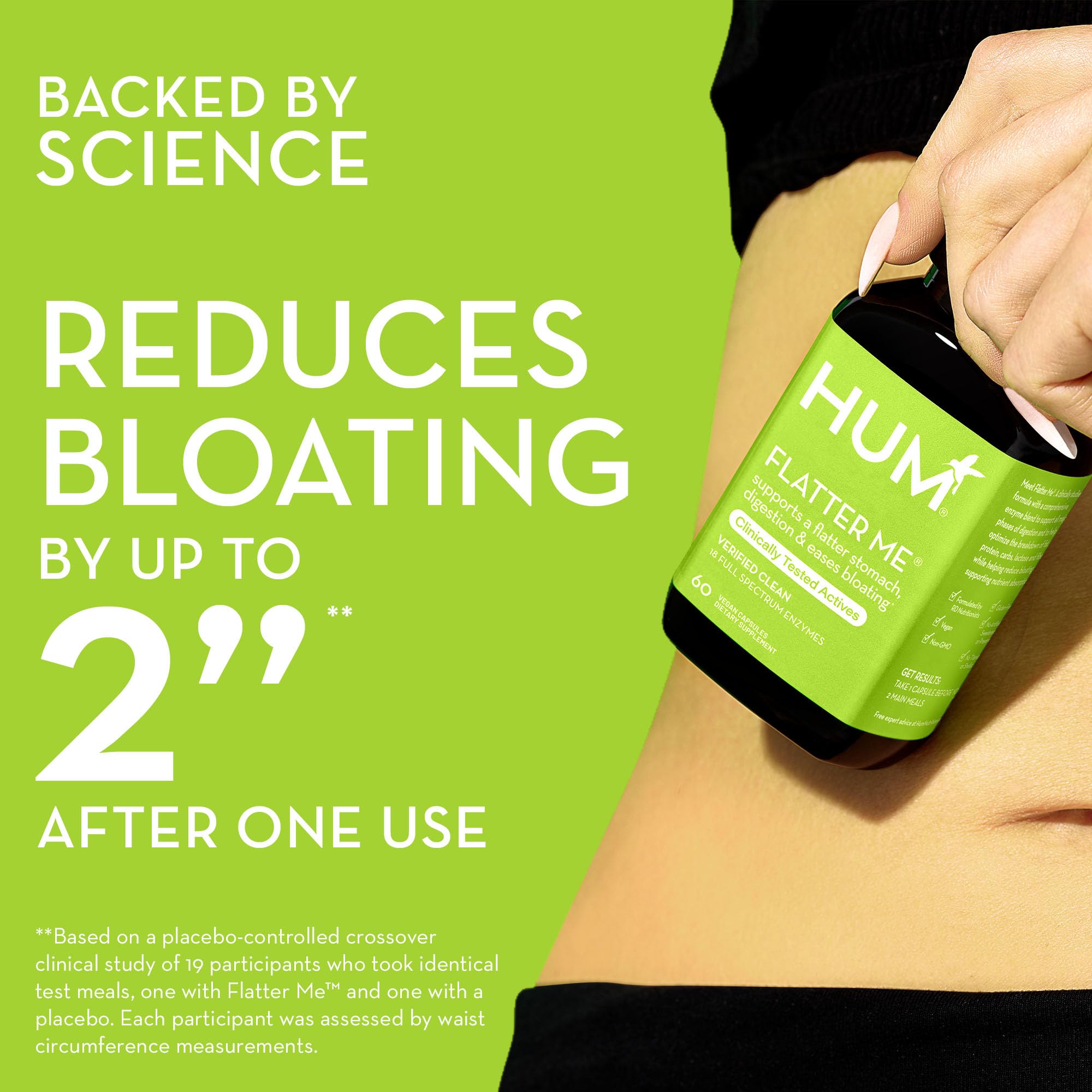 HUM Flatter Me Supplement for Daily Bloating - 18 Full Spectrum Digestive HUM uk supplements