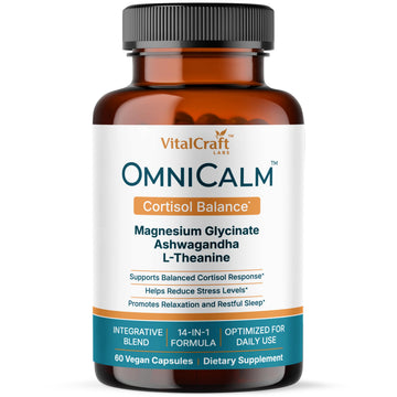 VITALCRAFT LABS OmniCalm Cortisol Supplements for Women & Men | Stress Relief & Sleep Support with Magnesium & Ashwagandha, L Theanine | 14-in-1 Cortisol Reducer, Manager, Detox – USA VITALCRAFT LABS uk supplements