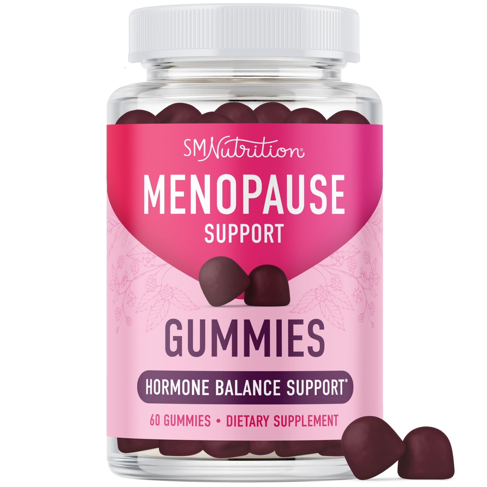 Menopause Support Gummies | Hormone Balance Relief for Hot Flashes, Night Sweats, Mood Swings, & Bloating | with Phytoestrogen Soy, Vitamin D3, PABA, Biotin | Vegetarian, Gluten-Free | 60 Count SMNutrition uk supplements