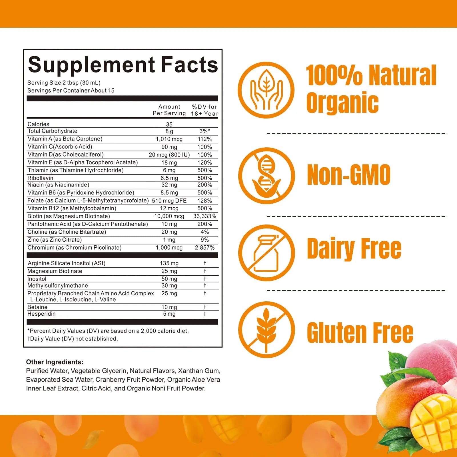 Liquid Multivitamin for Hair Growth | Biotin 10000mcg | Hair & Skin Support Supplement | Clinically Tested for Thicker Hair & Skin Elasticity HOWEEJET uk supplements