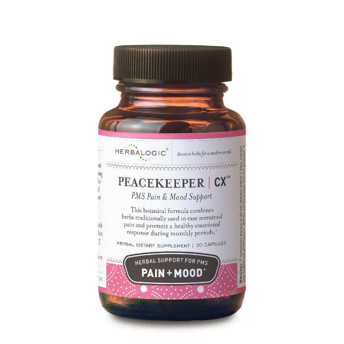 Herbalogic - Peacekeeper CX Herb Capsules - Reduces PMS Related Mood Swings - Reduces Cramps & Pain Associated with Monthly Periods - Contains Turmeric & Corydalis - 30 Cap Count Herbalogic uk supplements