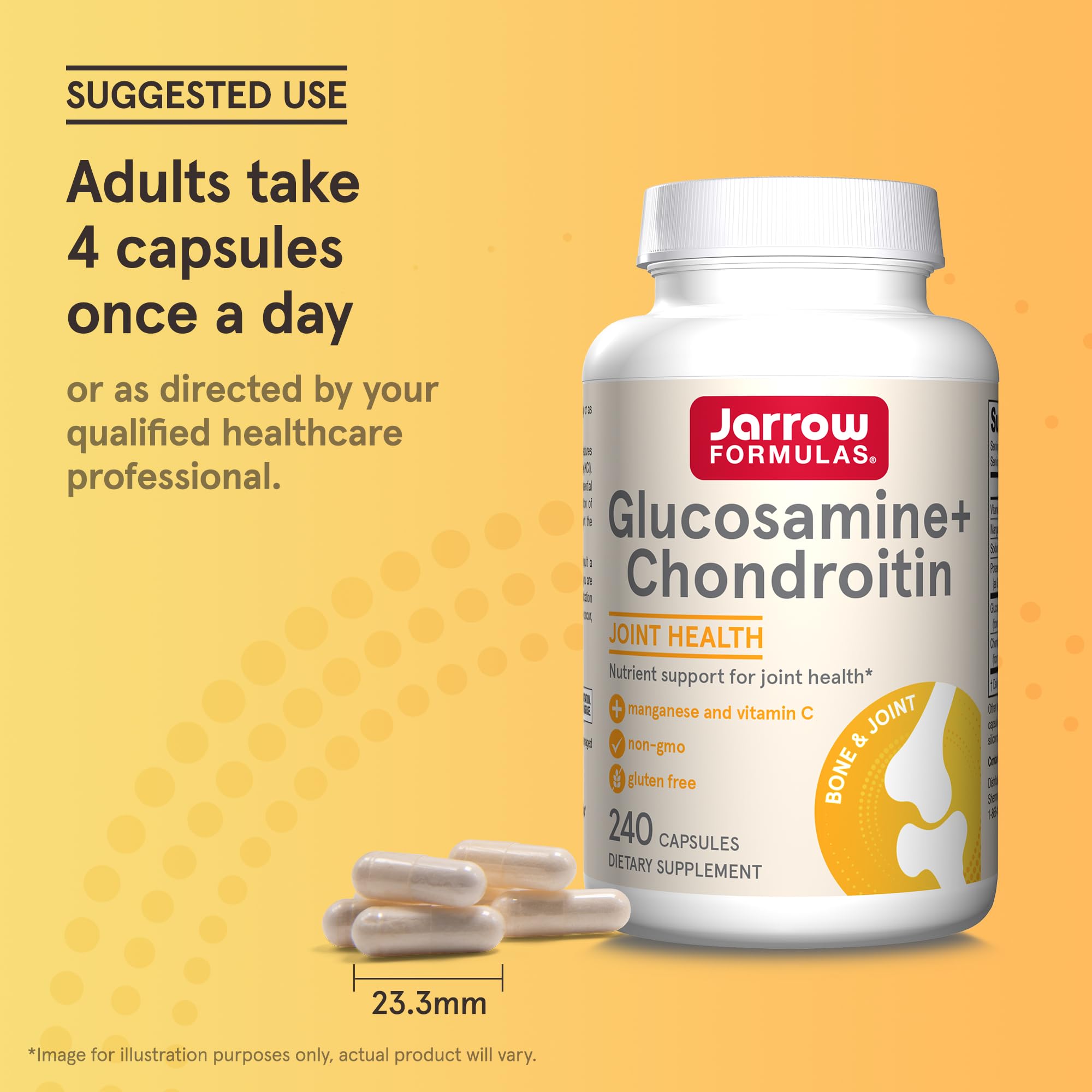 Jarrow Formulas Glucosamine + Chondroitin - 240 Capsules - Nutrient Support - Dietary Supplement for Joint Health - with Vitamin C & Manganese - 60 Servings Jarrow Formulas uk supplements