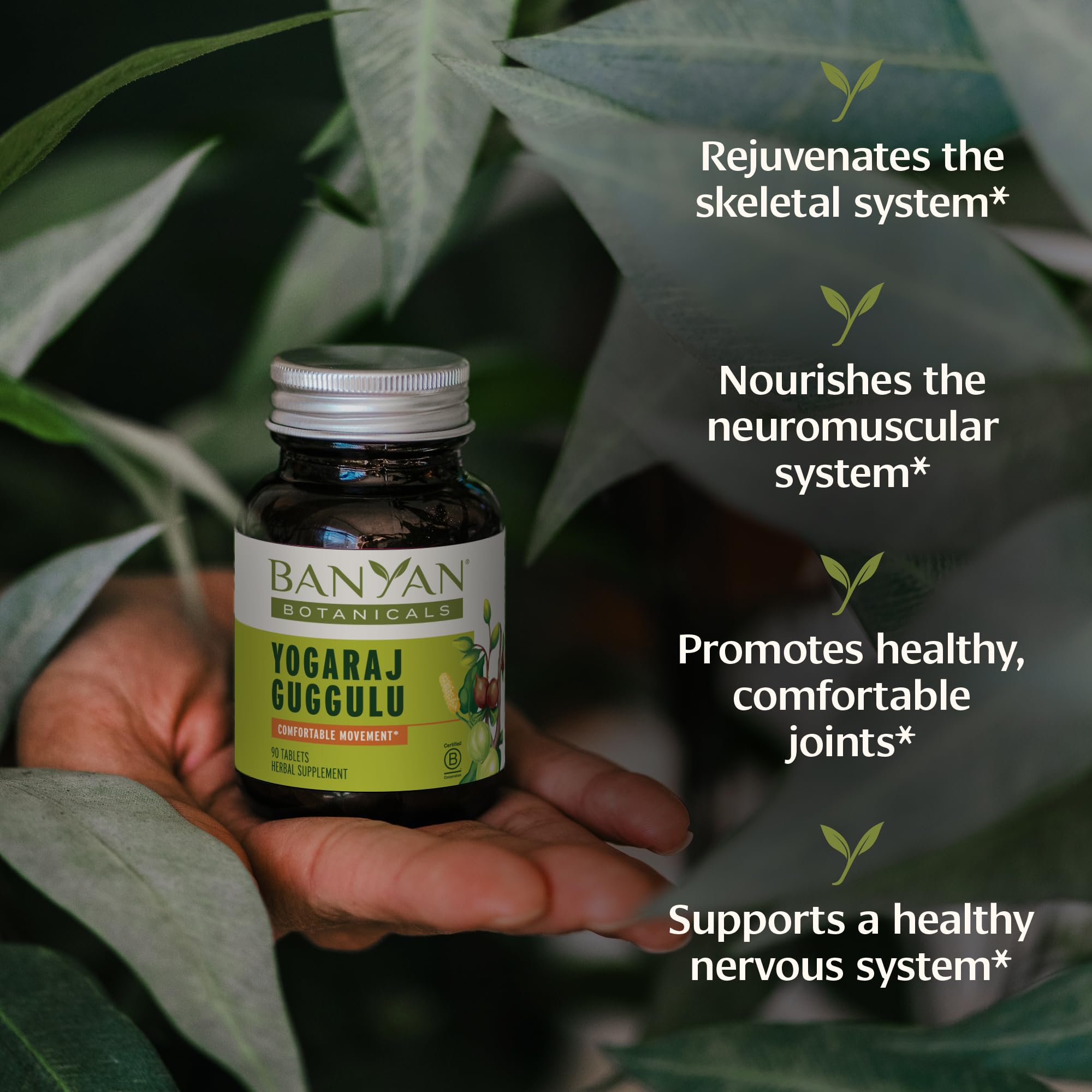 Banyan Botanicals Organic Yogaraj Guggulu – Joint Support & Mobility Supplement – Ayurvedic Herbal Blend for Flexibility, Neuromuscular Comfort – Deep Systemic Detox – 90 Tablets – USDA Organic* Banyan Botanicals uk supplements