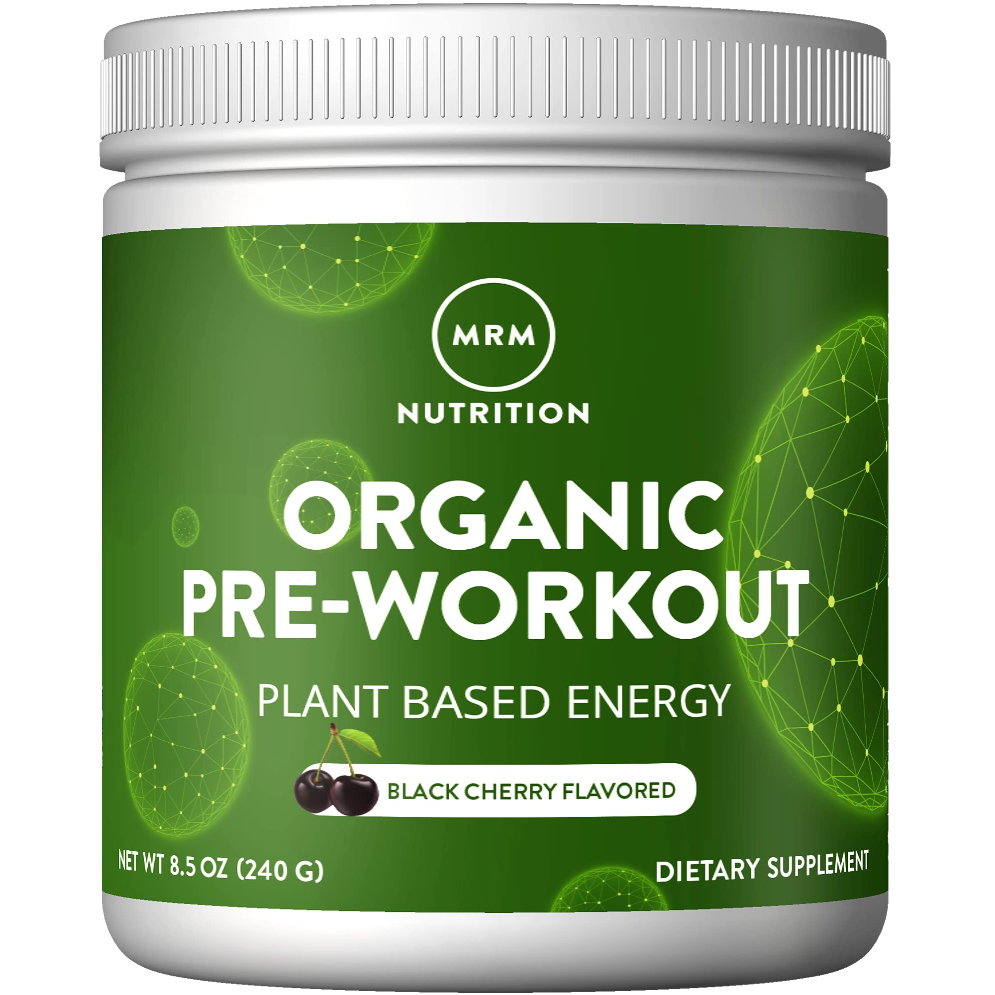 MRM Nutrition Organic Pre-Workout Powder | Black Cherry Flavored | Superfoods MRM uk supplements