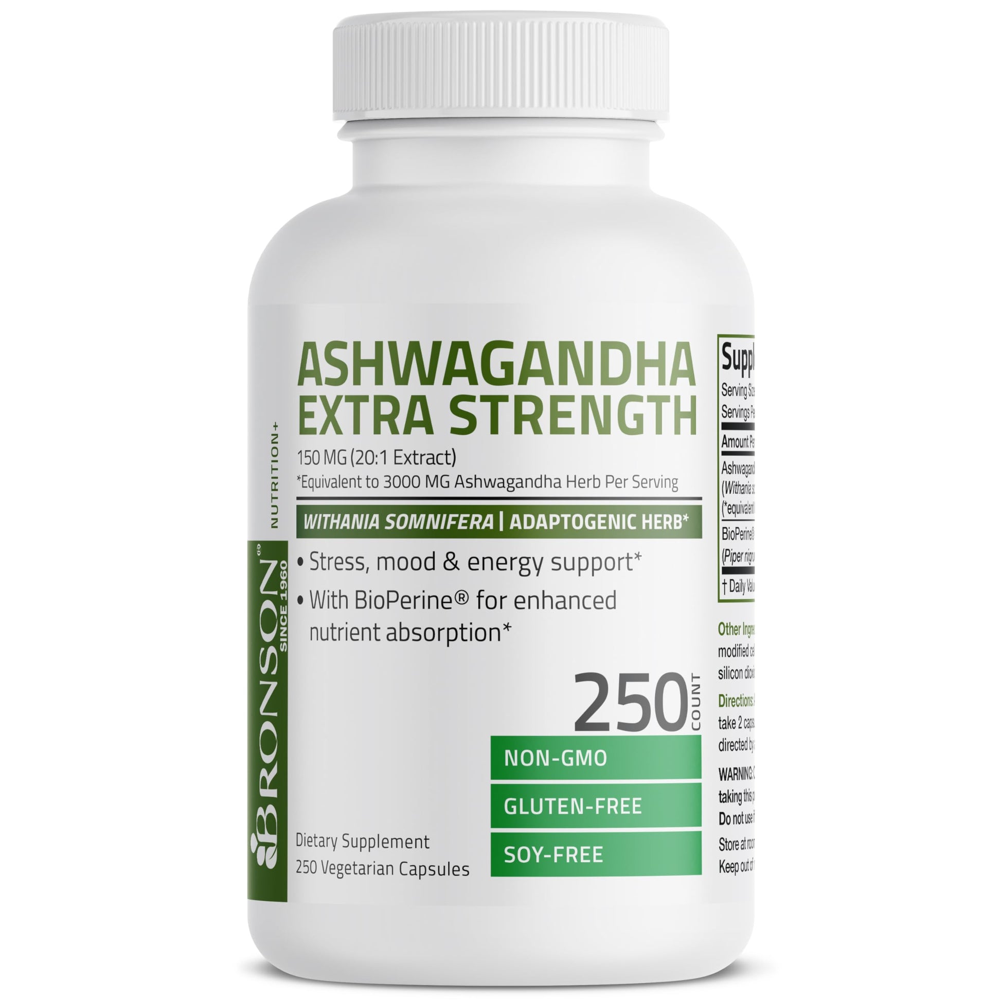 Bronson Ashwagandha Extra Strength 3000 mg Stress & Mood Support with BioPerine Bronson uk supplements