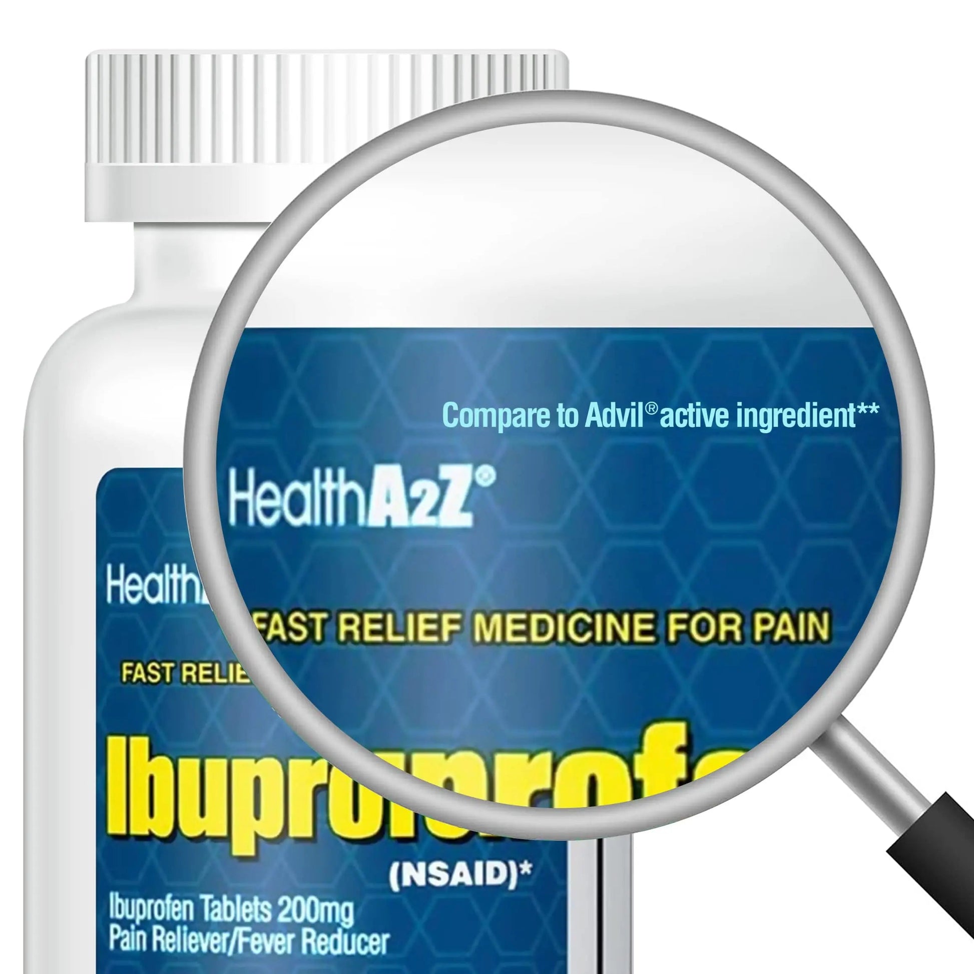 HealthA2Z Ibuprofen 200mg Tablets | Pain Reliever & Fever Reducer | 750 Total Tablets (250 Counts + 500 Counts) | Pain Relief for Headache, Muscle Pain, Joint Pain & Inflammation HealthA2Z uk supplements