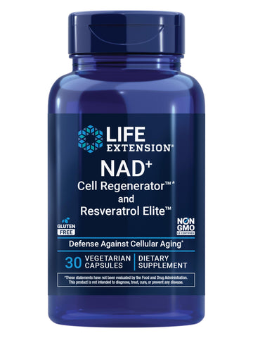 Life Extension NAD+ Cell Regenerator™ and Resveratrol Elite™*, nicotinamide riboside, Trans-resveratrol, quercetin, Fisetin, Heart Health, Healthy Aging, Vegetarian, Non-GMO, Gluten Free, 30 Capsules Life Extension uk supplements