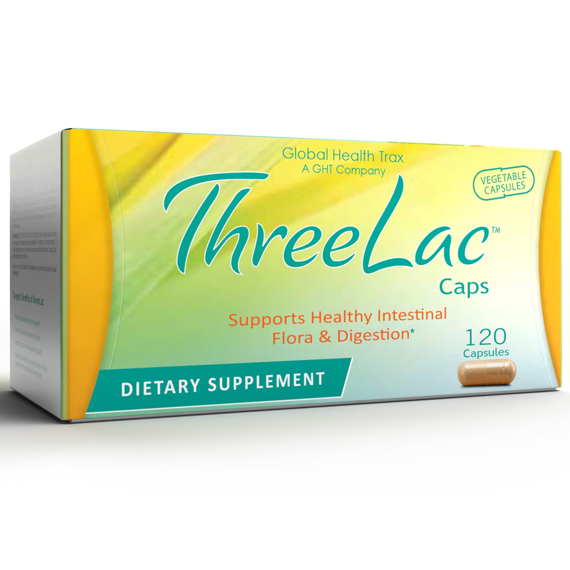 Global Health Trax GHT - ThreeLac Probiotic Capsules, 120 Count - Comprehensive Digestive Support for Men, Women, and Children - Immune System and Gut Balance, Non-GMO ght Global Health Trax uk supplements