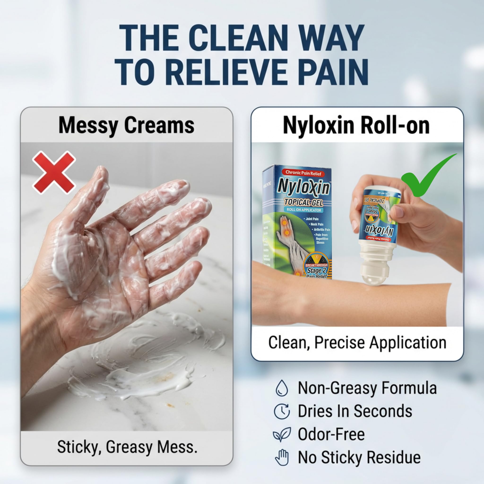 Nyloxin Roll-On Arthritis Pain Relief Gel, Back Pain Relief, Neuropathy Pain Relief, Nerve Pain Relief, Knee Pain Relief, Foot Pain Relief, Muscle Pain Relief, Shoulder Pain, Joint Pain (2 oz) Nyloxin uk supplements