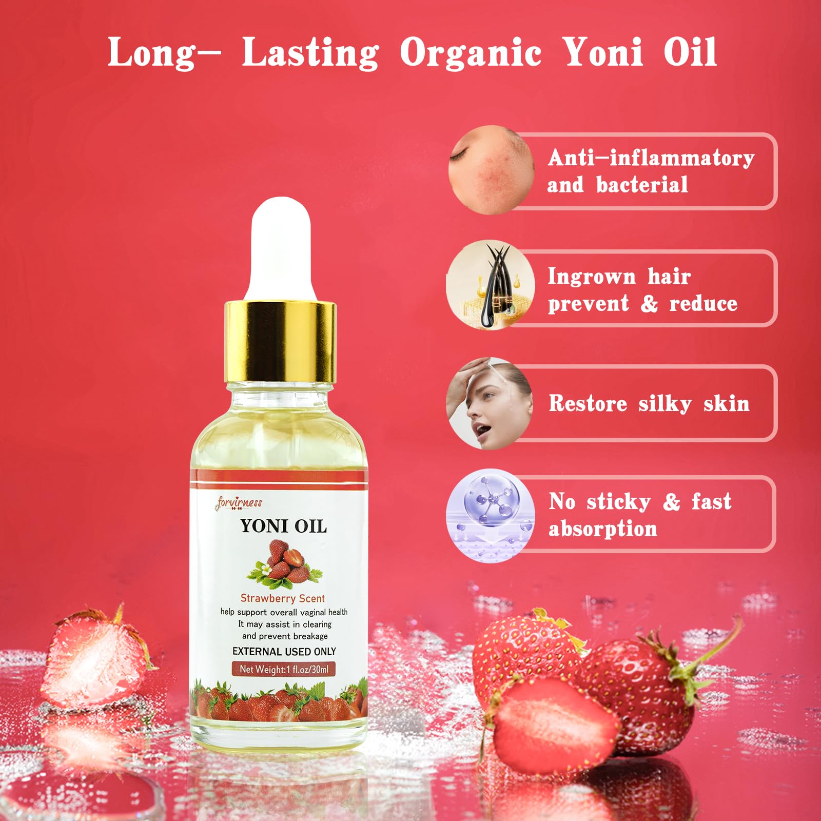 Yoni Wash Yoni Oil Yoni Bar Soap for Women PH Balance, Strawberry Body Oil, Feminine Wash forvirness uk supplements