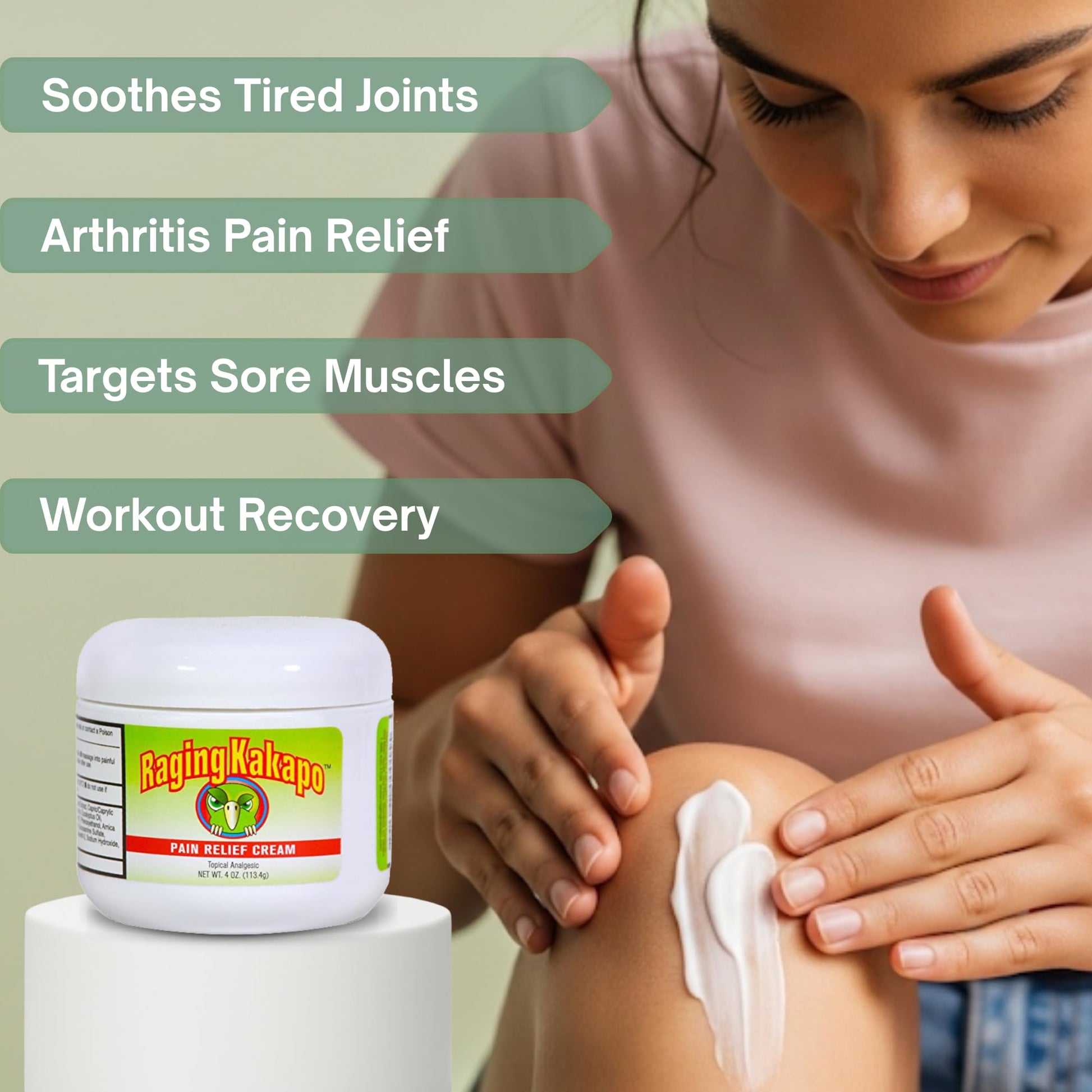 Raging Kakapo Pain Relief Cream 3 Pack - Sore Muscles, Joint Pain & Aches - Odor Free, Non-Greasy Pain Cream - Histamine Dihydrochloride, Capsaicin, Emu Oil, Arnica & More, 4 oz. Jar Raging Kakapo uk supplements