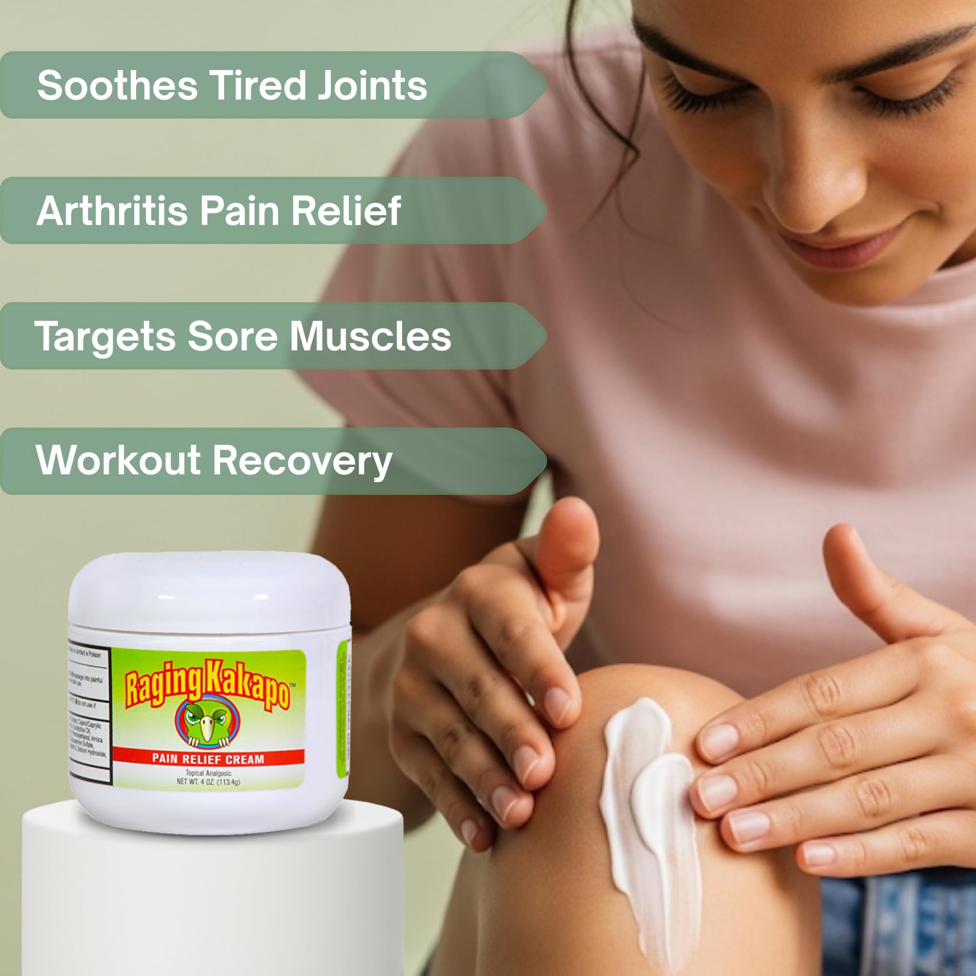 Raging Kakapo Pain Relief Cream 3 Pack - Sore Muscles, Joint Pain & Aches - Odor Free, Non-Greasy Pain Cream - Histamine Dihydrochloride, Capsaicin, Emu Oil, Arnica & More, 4 oz. Jar Raging Kakapo uk supplements