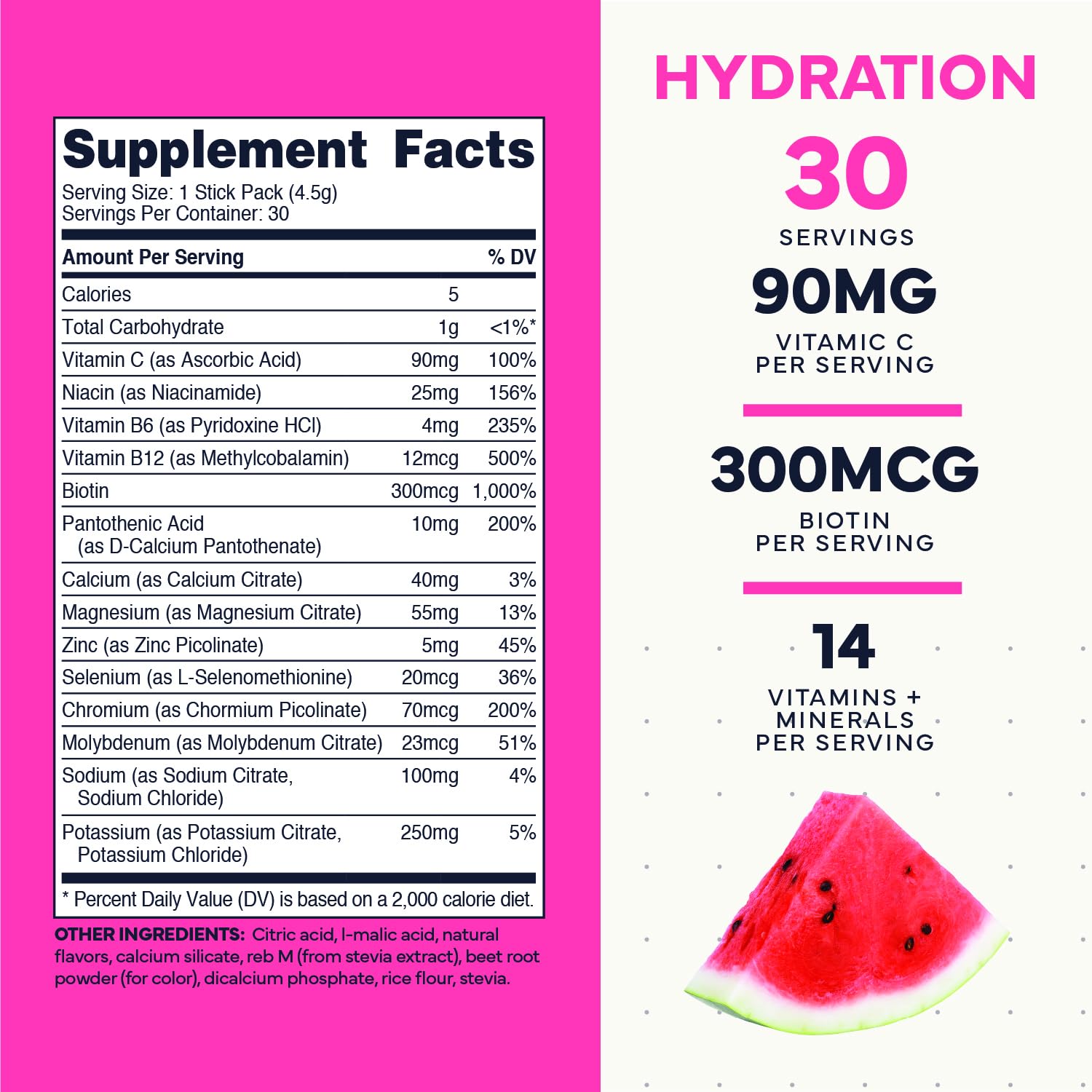 Type Zero Sugar Free Electrolytes Powder Packets + Clean Hydration Powder Stick Packs with 14 Vitamins and Minerals - Watermelon Flavor, 30 Servings Type Zero uk supplements