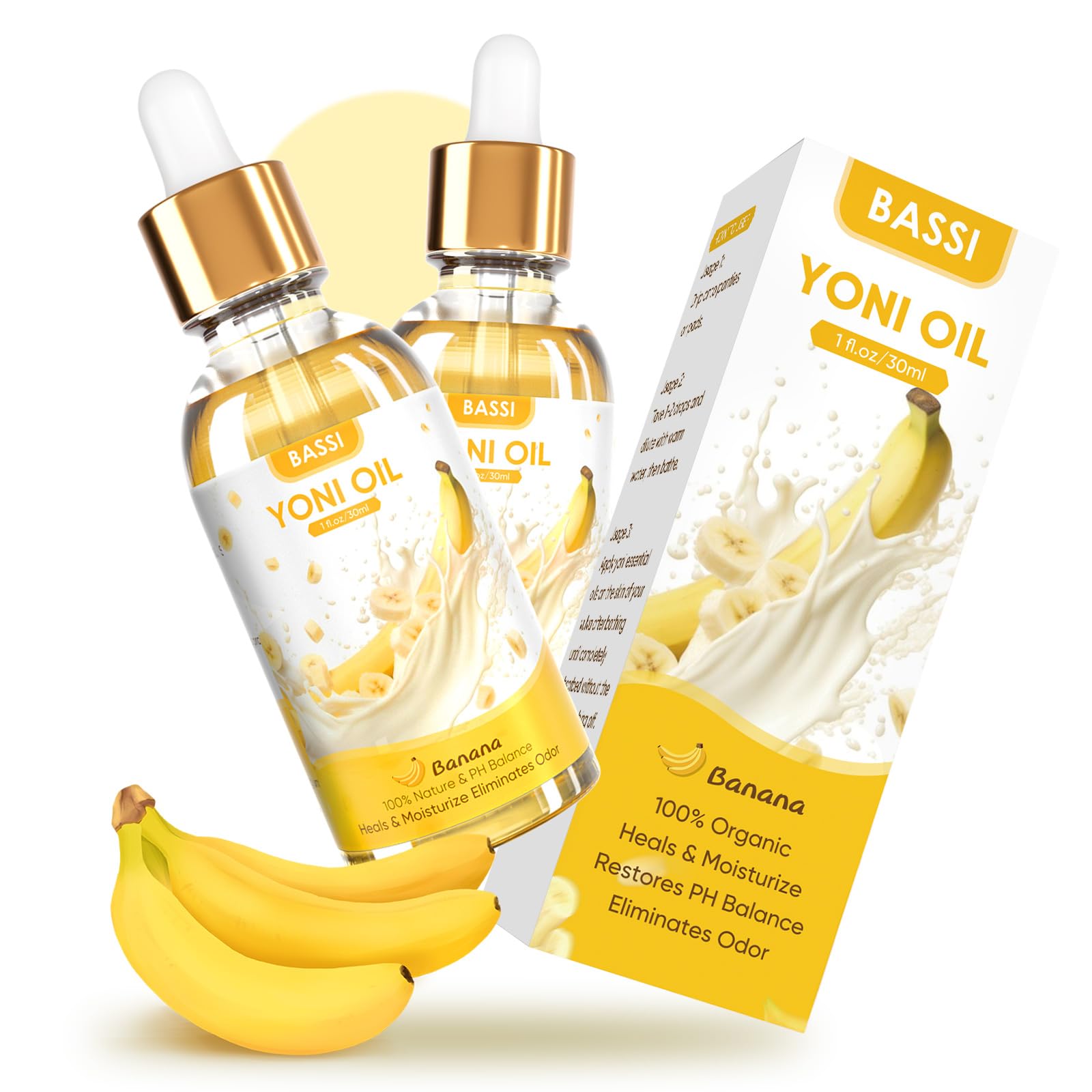 2PCS Yoni Oil Organic Feminine Oil Vaginal Moisturizer - Ph Balance for Women - Feminine Deodorant BASSI uk supplements
