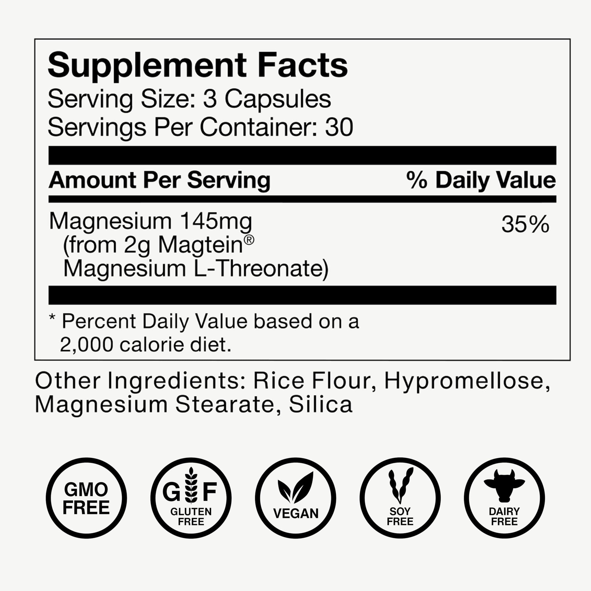 Momentous Magtein Magnesium L-Threonate - Brain & Rest Support Supplement - Boosts Cognitive Function & Sleep Quality - NSF Certified for Sport -145 mg - 30 Servings Momentous uk supplements