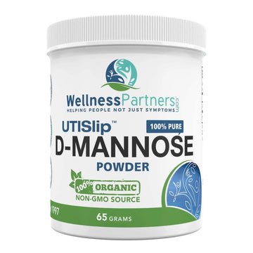Now New UTI-Slip D Mannose Non GMO Organic Source Powder 65g jar WellnessPartners uk supplements
