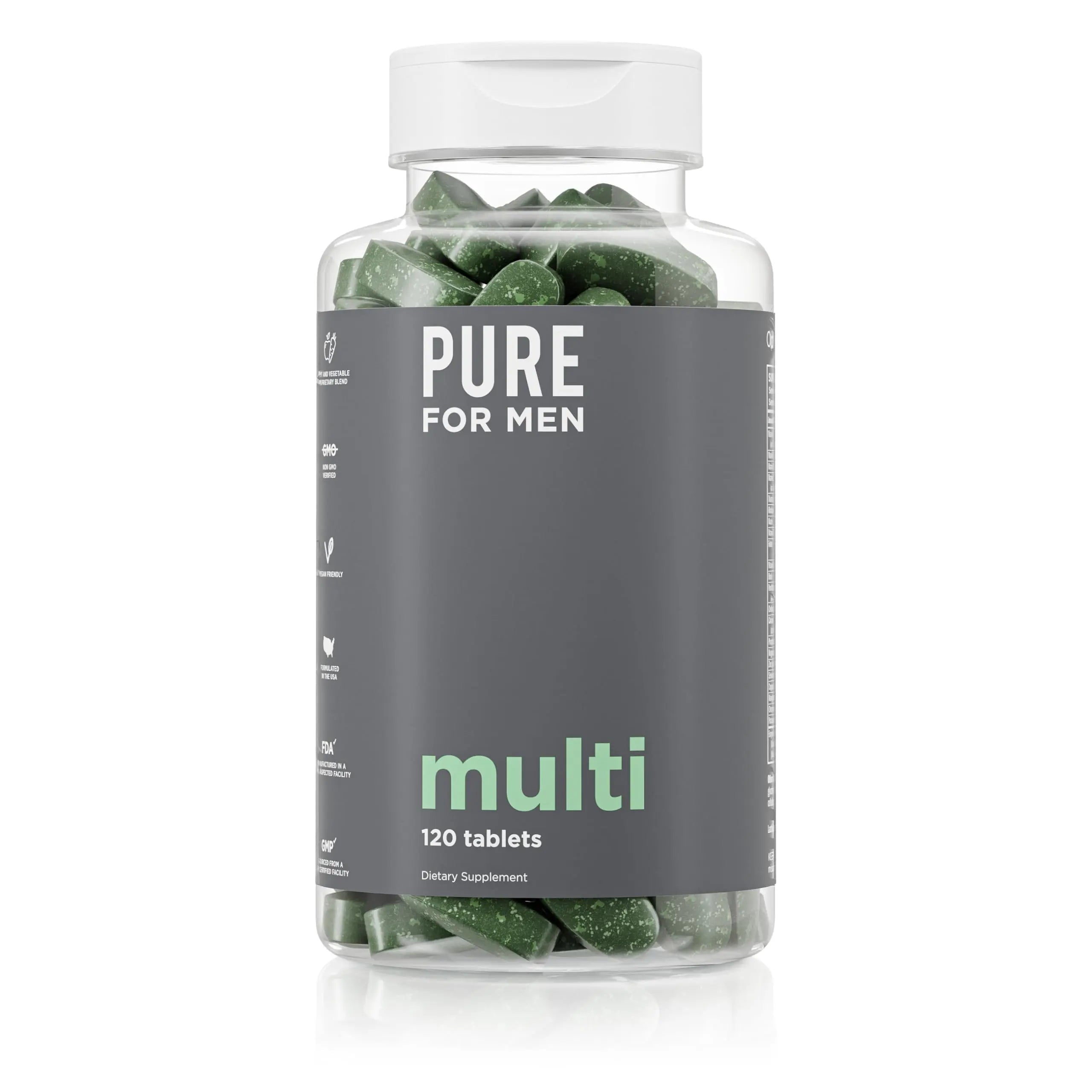 Pure for Men Multivitamin Supplement | Energy, Mood Support, Strong Bones, Antioxidants, Minerals | Vitamins A, B, C, D, Magnesium, Calcium | Pure for Men uk supplements