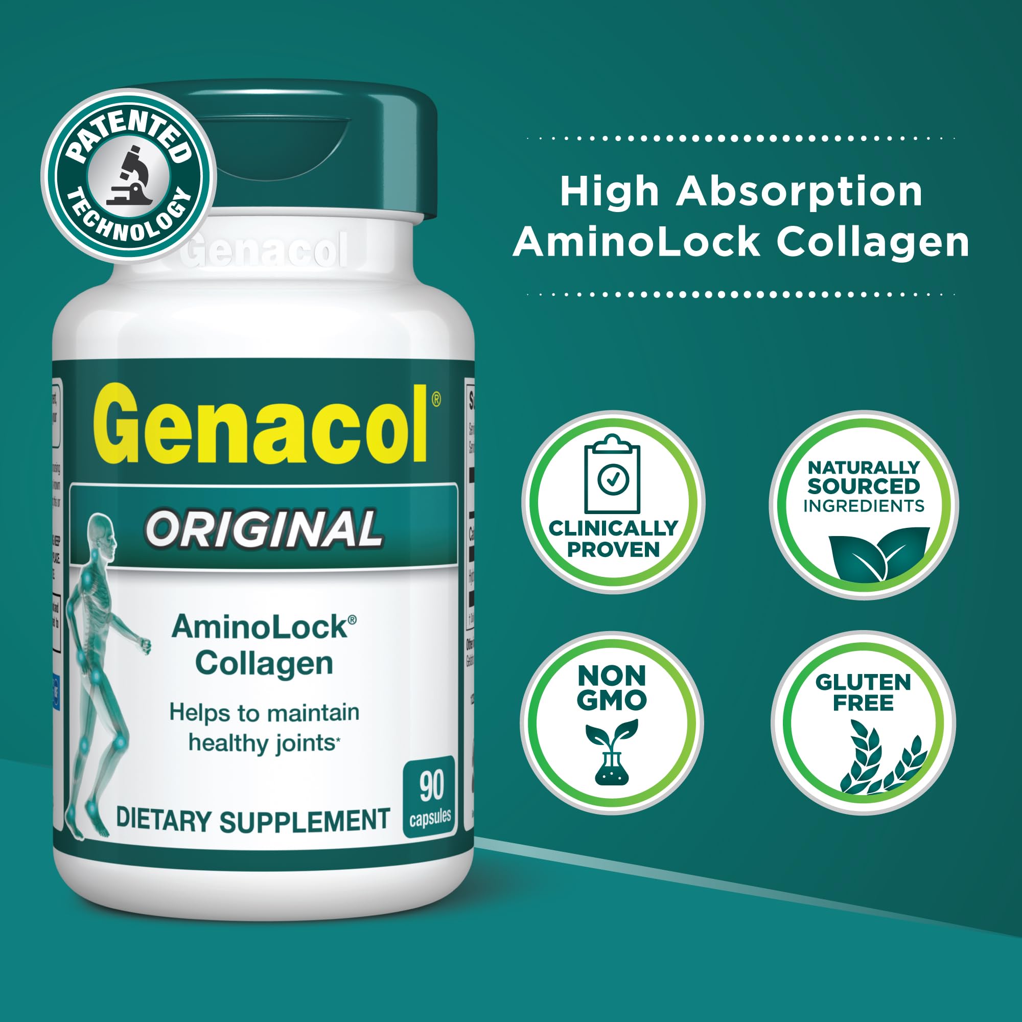 Collagen Peptides Joint Supplements for Men & Women by Genacol | Exclusive Hydrolyzed Collagen Pills | Helps Maintain Healthy Joints | Colageno Hidrolizado | Genacol Original 180 Capsules Genacol uk supplements