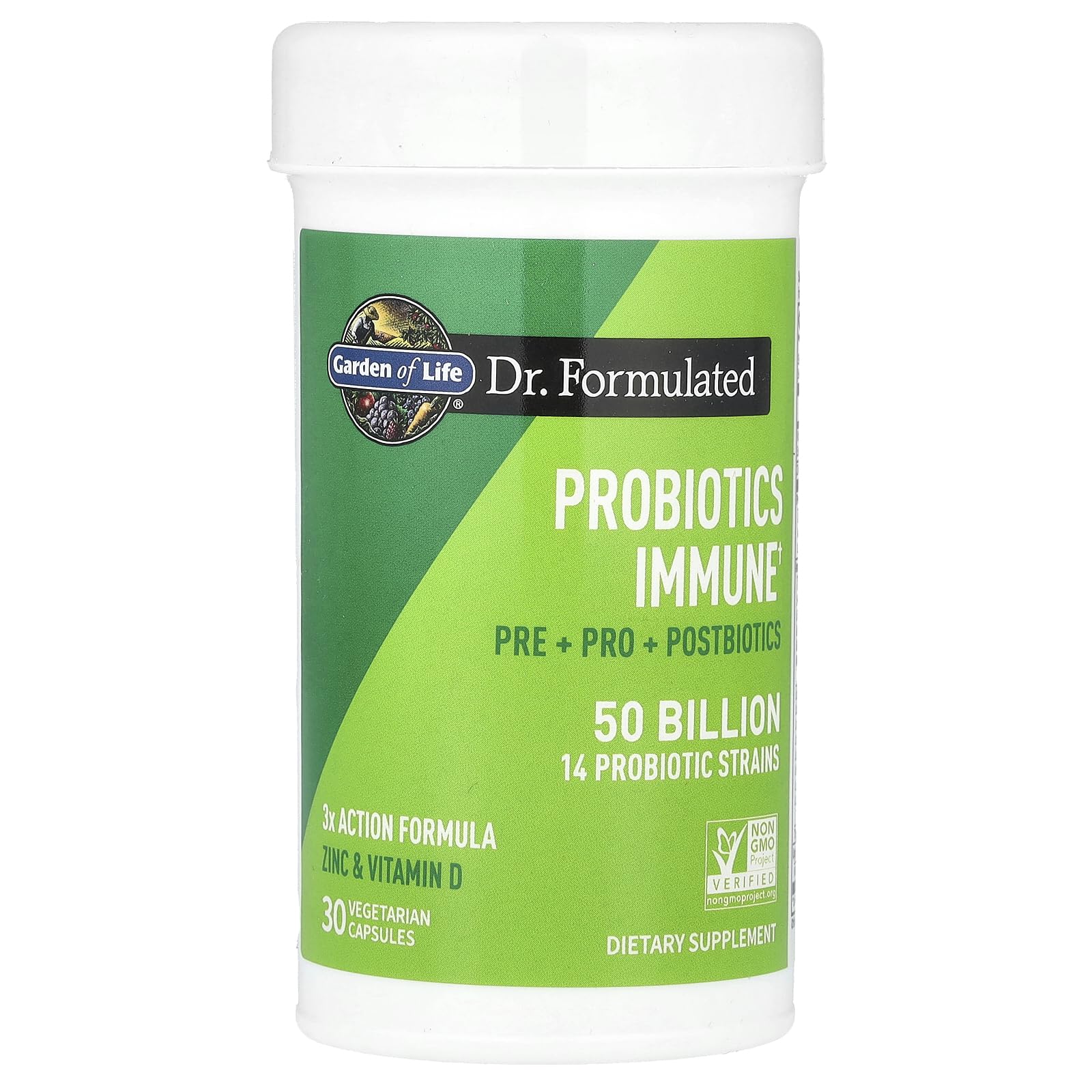 Garden of Life Dr. Formulated Pre, Post & Probiotics Immune Support with Prebiotics & Postbiotics – 50 Billion CFU, Gut & Digestive Health Support, Zinc & Vitamin D3, Vegan, 30 Day Supply Garden of Life uk supplements