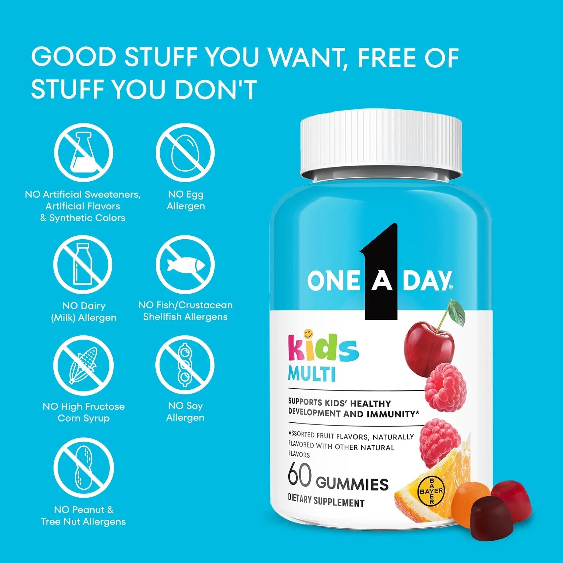 One A Day Kids Multivitamin Gummies, Kids Vitamins with Vitamin C, D, E & Zinc for Immune Support, Childrens Gummy Vitamins ONE A DAY uk supplements