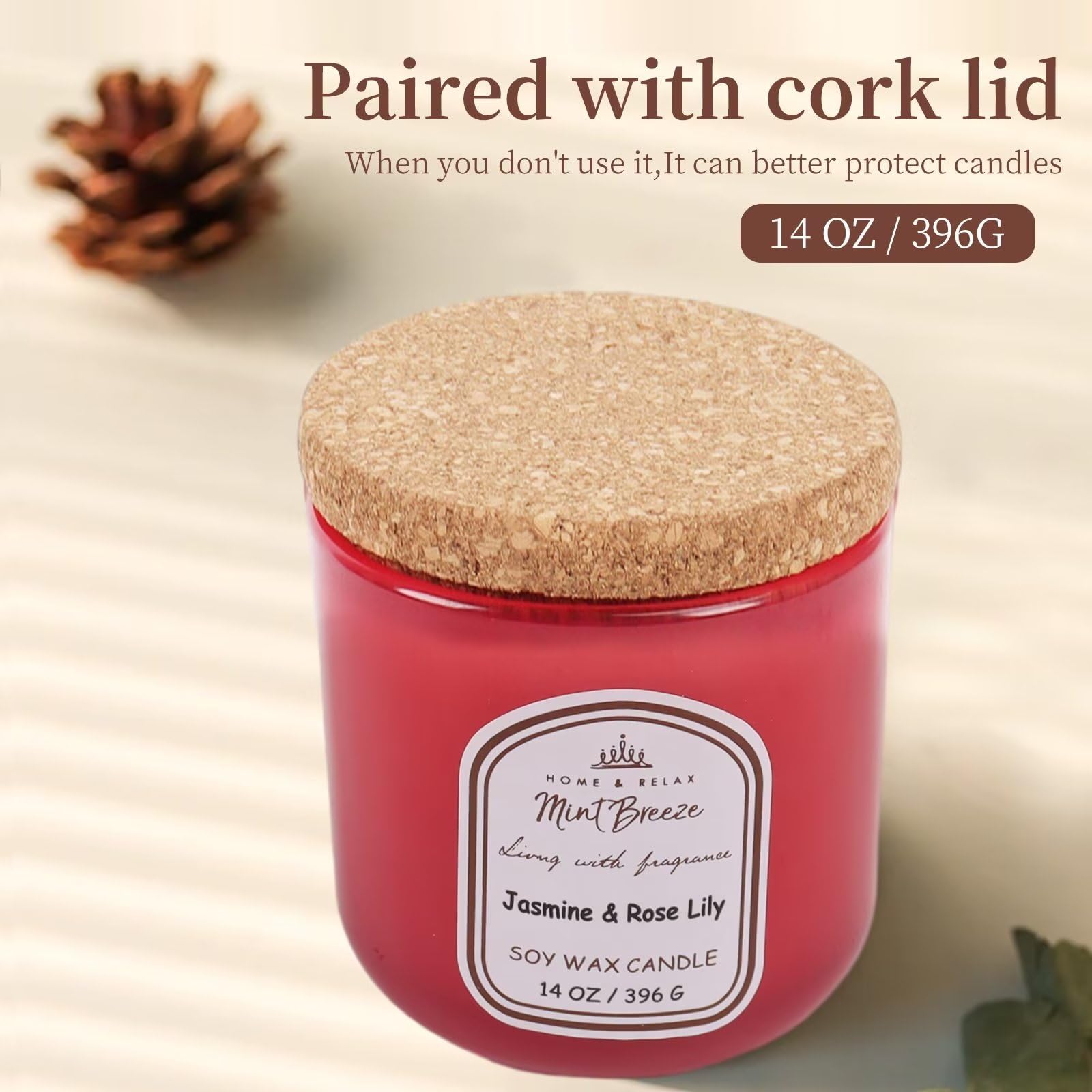 HOME & RELAX 14oz Scented Soy Wax Candle,Big Candle, More Than 80 Hours Long Lasting Burning time HOME & RELAX uk supplements