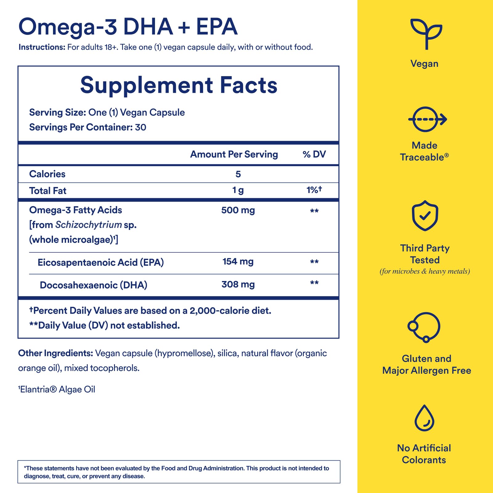 Ritual Omega 3 - Vegan - Science-Backed Dose of DHA & EPA Fatty Acids in 2:1 Ratio, Bioavailable, Brain and Heart Health Support, Minimal Burp-Back, Sustainably Sourced Microalgae, 30 Day Supply Ritual uk supplements