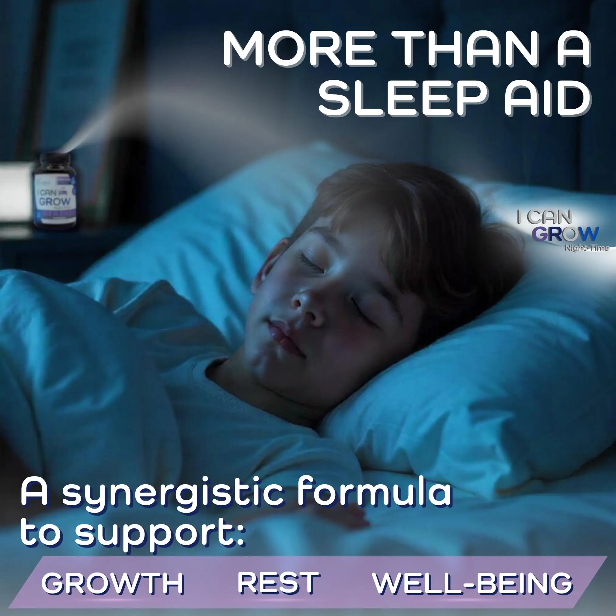 I Can Grow NightTime Kids Vitamins Multivitamin Sleep Aid | Magnesium for Kids with Magnesium Bisglycinate | Natural Calm & Recovery | Fawelo uk supplements