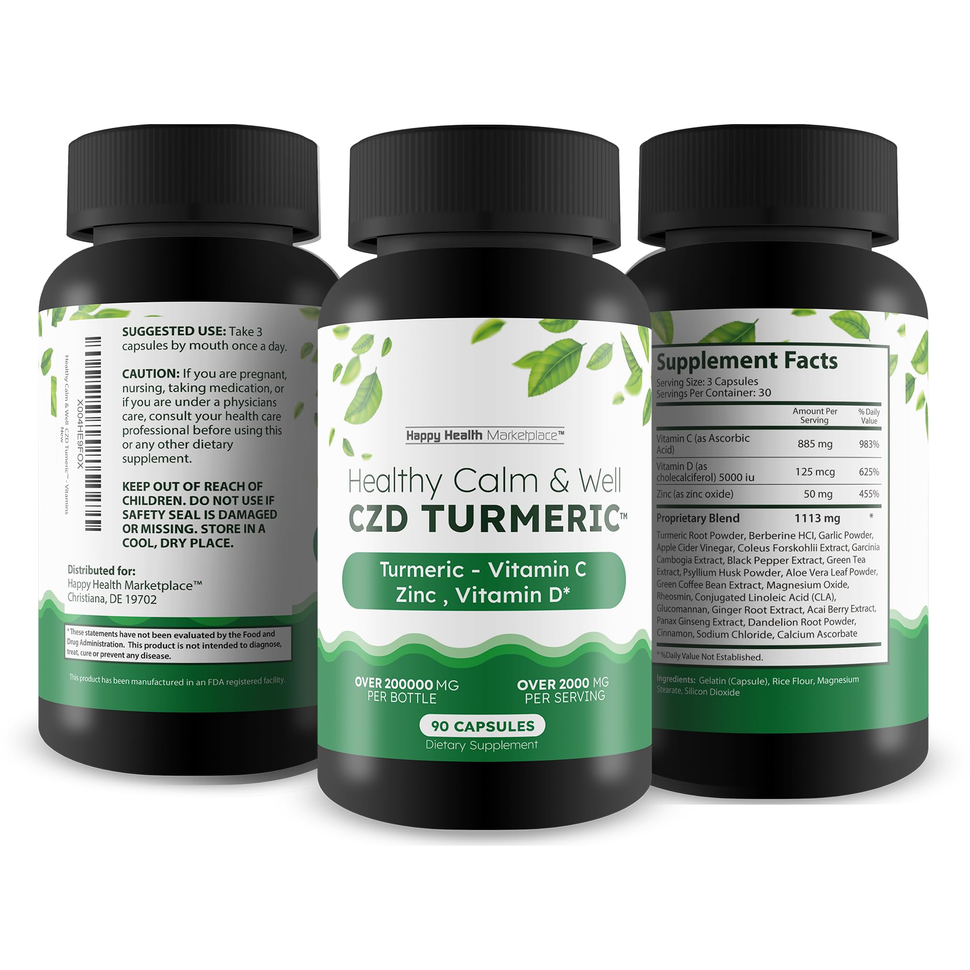 Healthy Calm & Well CDZ Gummies Capsules - Our Best CDZ Supplement Vitamin C D and Zinc - Turmeric Vitamin C D Zinc Magnesium - Our Best Calmwell Cdc Gummies Capsules Zinc Vitamin C Vitamin D Turmeric Happy Health Marketplace uk supplements