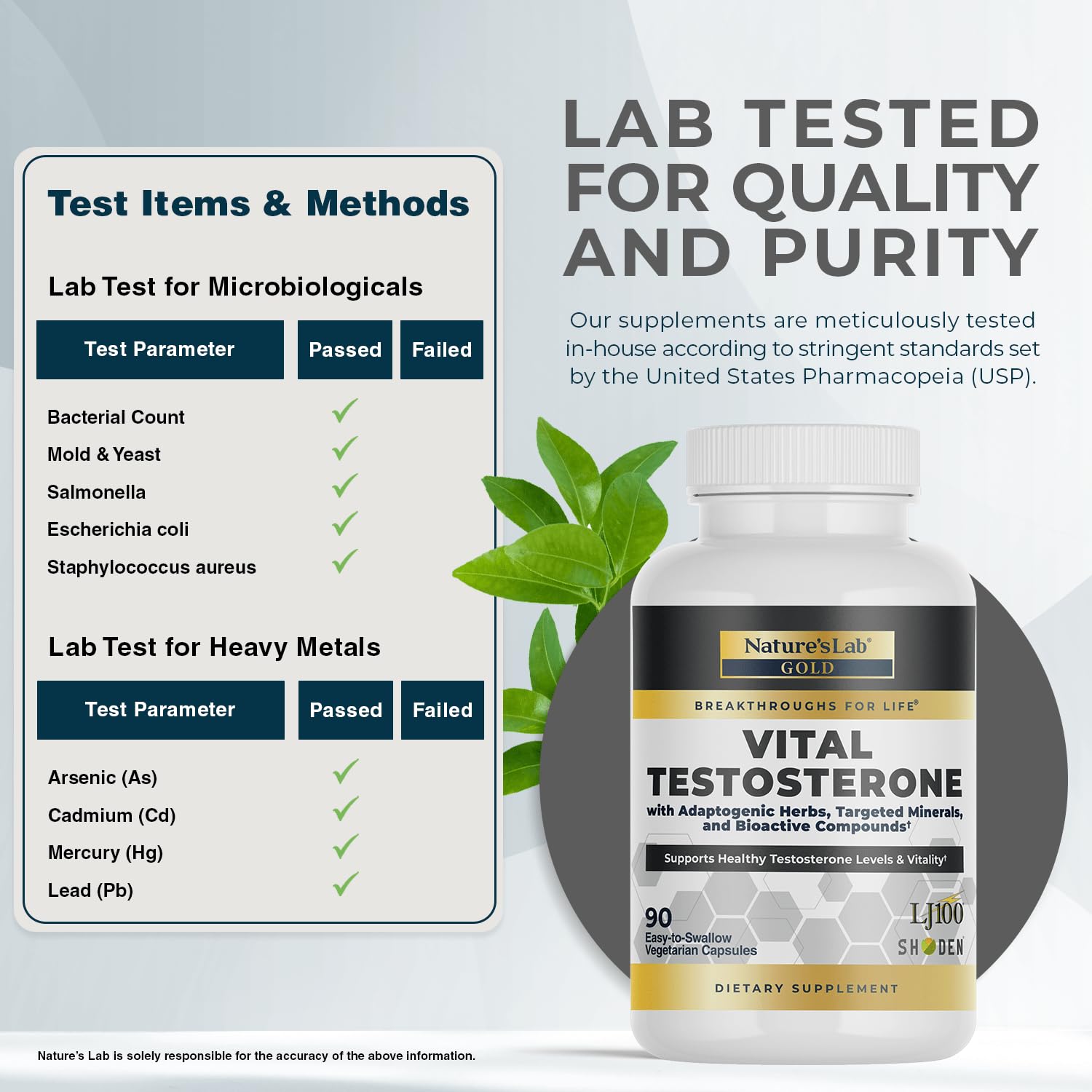Nature's Lab Gold Vital Testosterone with Adaptogenic Herbs, Targeted Minerals and Bioactive Compounds* - Supports Healthy Testosterone Levels & Vitality* - 90 Capsules (30 Day Supply) Nature's Lab uk supplements