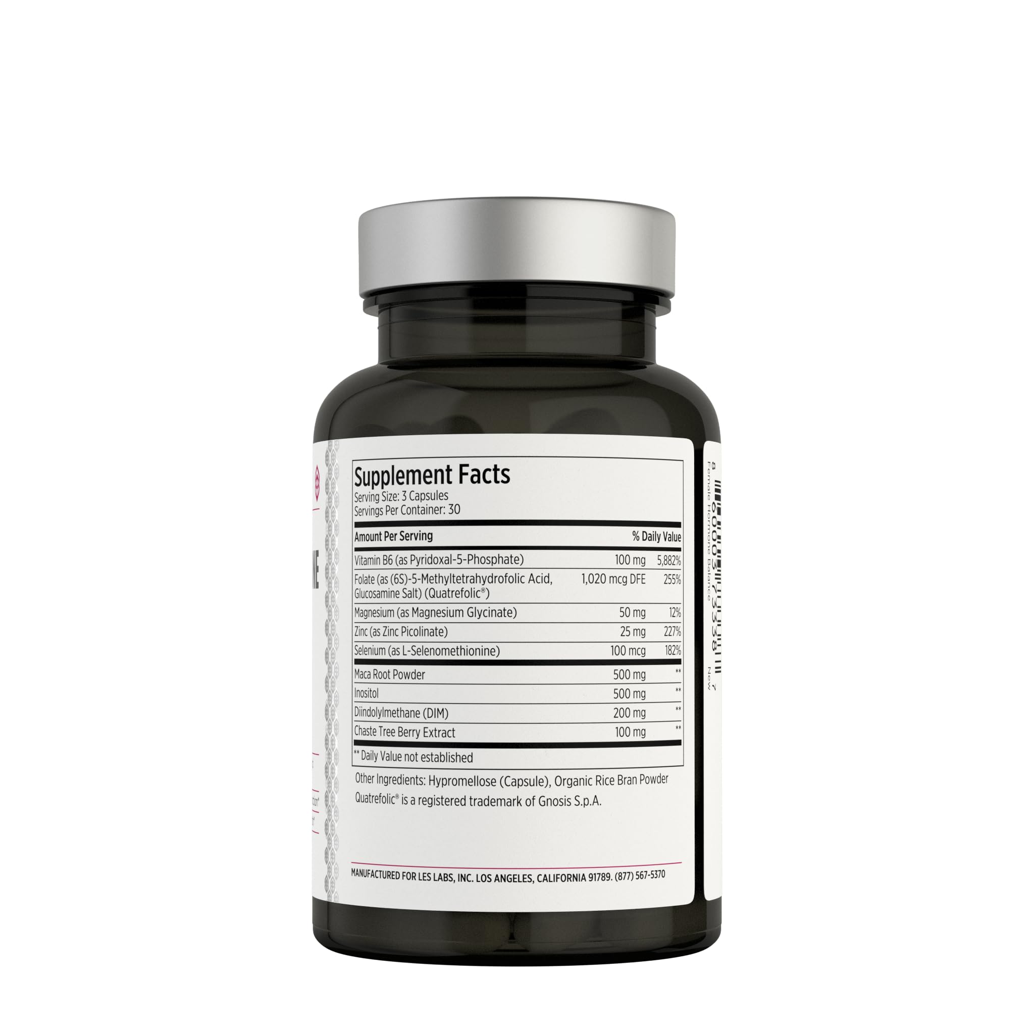 LES Labs Female Hormone Balance Supplement – Hormone Support for Women with Inositol, DIM, Vitex, Chaste Tree, Vitamin B6 & Folate – Menstrual Cycle & Fertility Support – 90 Capsules – Non-GMO LES Labs uk supplements