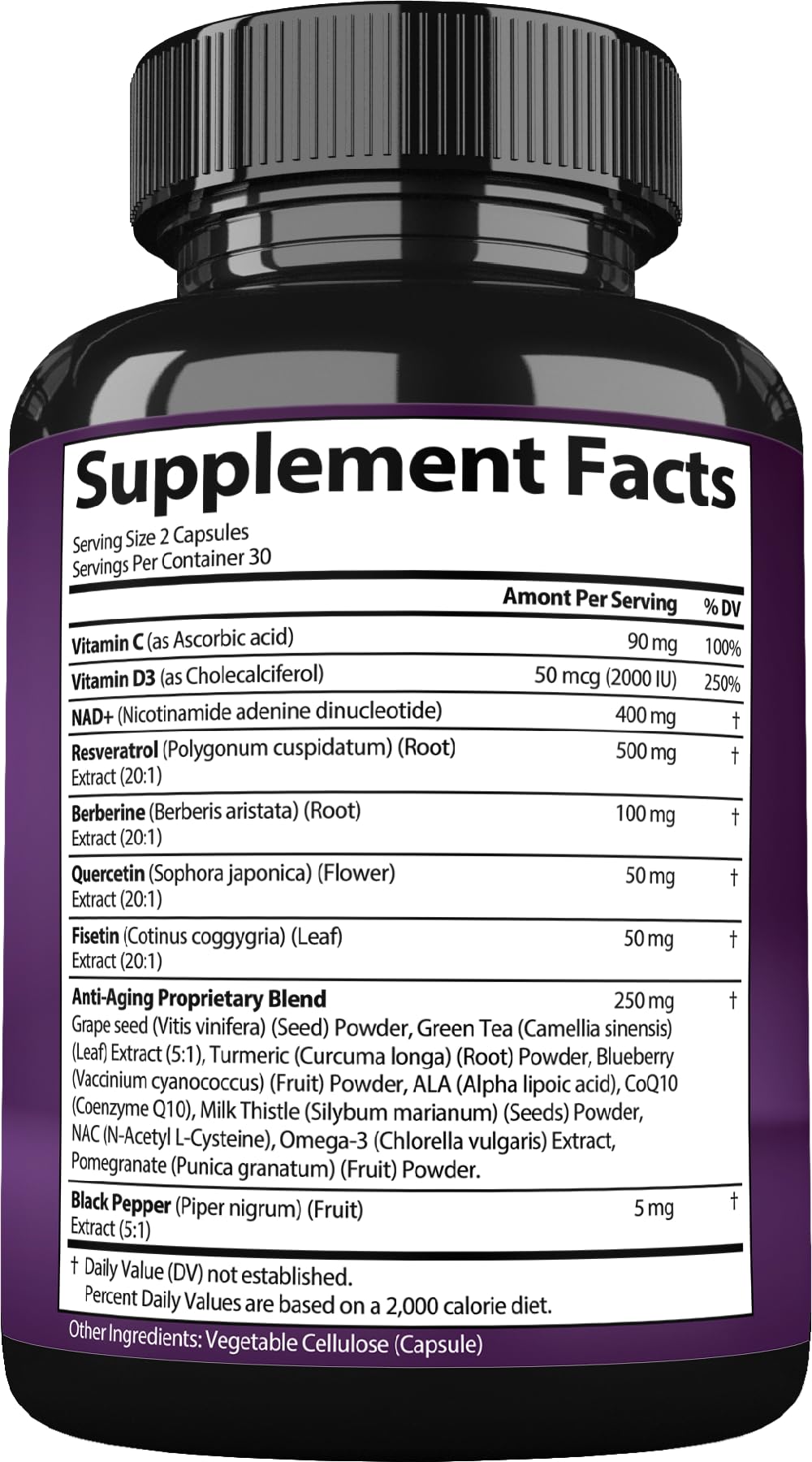 NAD Resveratrol Supplement with Berberine, Quercetin, CoQ10. Anti-Aging Formula for Women & Men. Liposomal NAD Plus, NAD+ Booster, Pure Organic Vitamin, USA StrongVit uk supplements