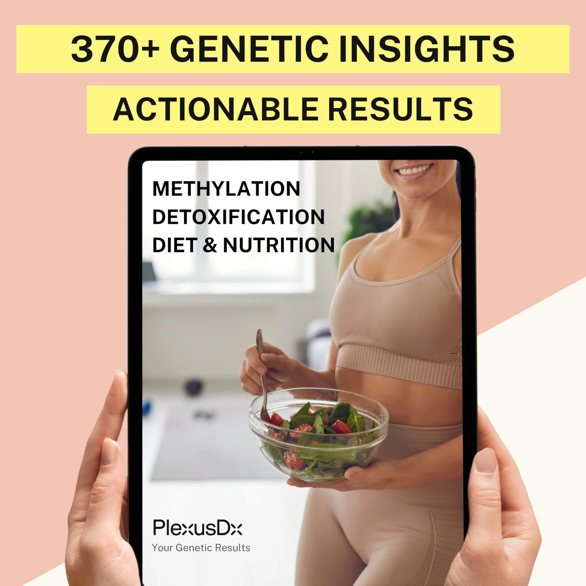 Genetic Methylation Test Kit & MTHFR Testing Kit | 370+ DNA Reports Including MTHFR Gene Variants, COMT, Folate, B12, Riboflavin, Choline, Glucose, Keto Diet | Supplement & Diet Recommendations PlexusDX uk supplements