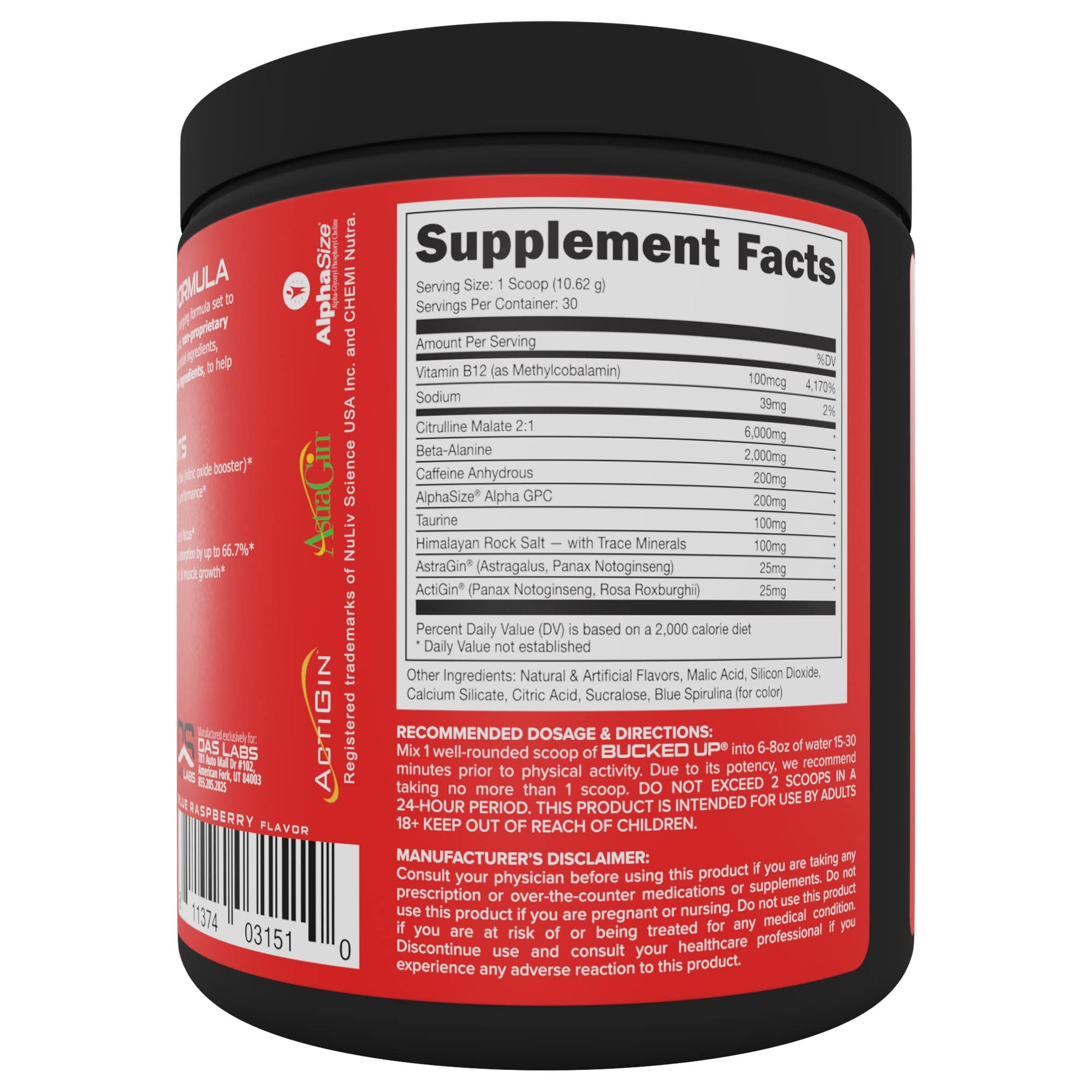 Bucked Up Pre Workout 6 Grams Citrulline, 2 Grams Beta Alanine, and 3 Other Registered Bucked Up uk supplements