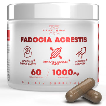 Peak Revival-X Fadogia Agrestis 1000mg Per Serving Supplement - Potent Extract to Increase Energy, Athletic Performance & Muscle Mass - Supplements, Made in The USA (60 Capsules) Peak Revival-X uk supplements