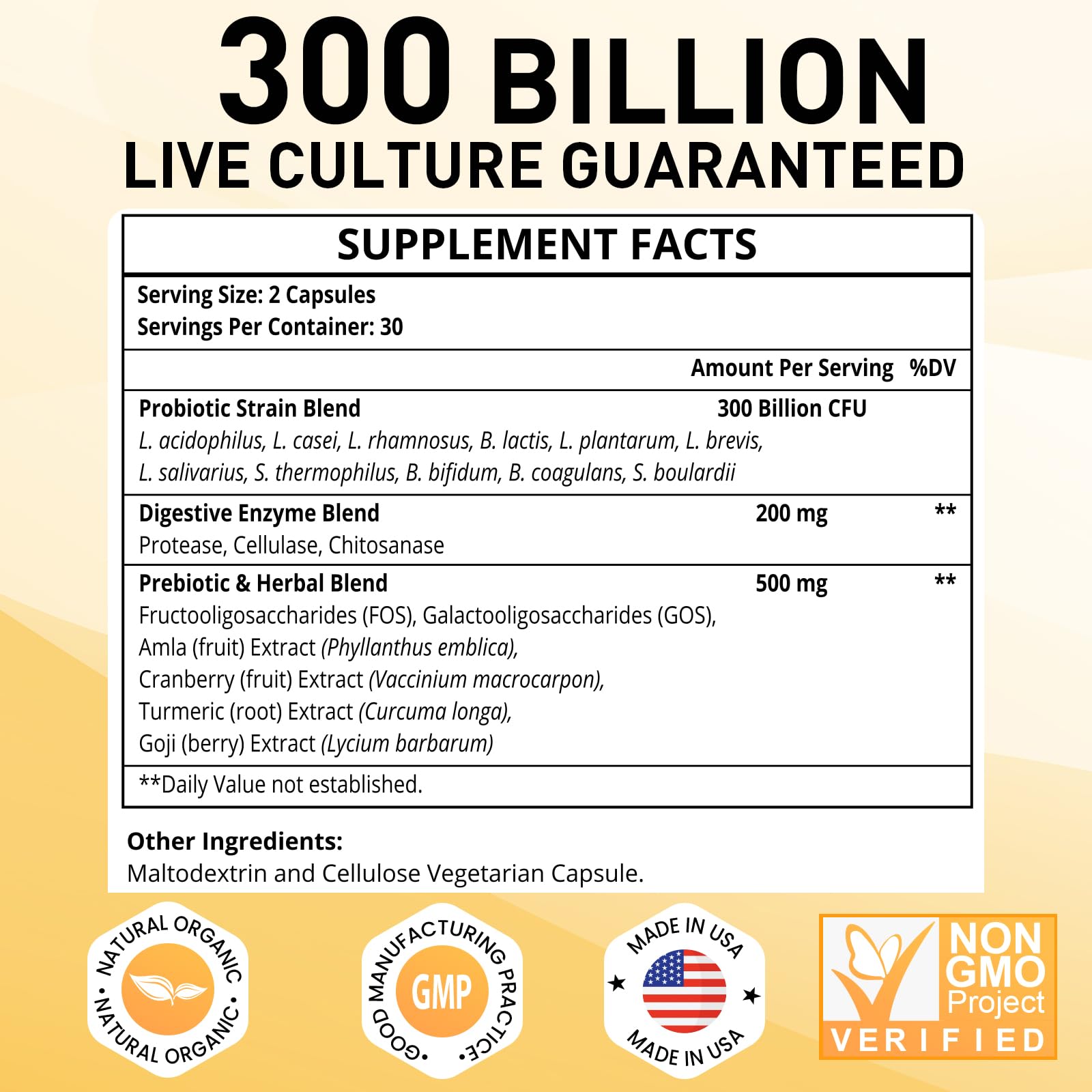 Probiotics for Women & Men, 300 Billion CFU 11 Strains, Probiotic with Organic Herbal GOGOSATIS uk supplements