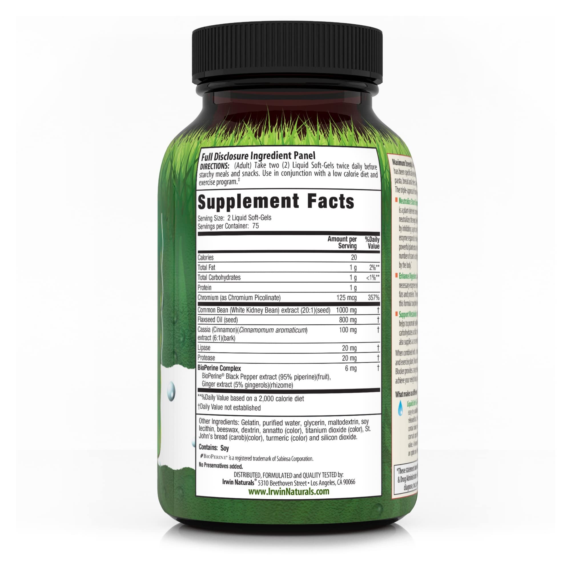Irwin Naturals Maximum Strength 3-in-1 Carb Blocker - Neutralize Carbohydrates Irwin Naturals uk supplements