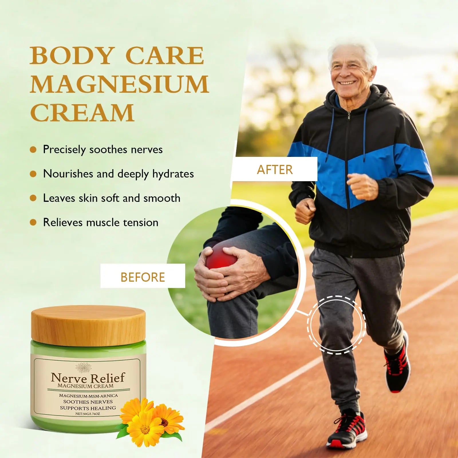 Vincofoo Nerve Relief Magnesium Cream with MSM & Arnica, Soothes Nerves & Daily Soothing Support Vincofoo uk supplements