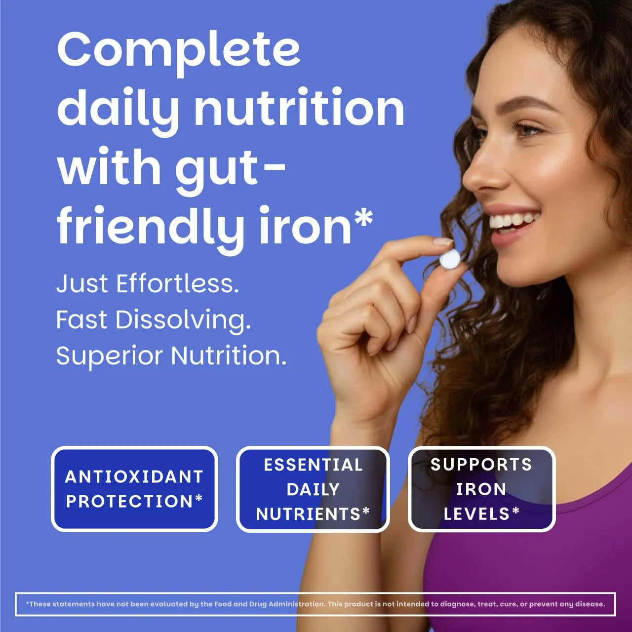 EZ Melts Multivitamin + Iron - Daily Multivitamin for Women & Men - Supports Healthy Energy Levels & Antioxidant Protection EZ Melts uk supplements