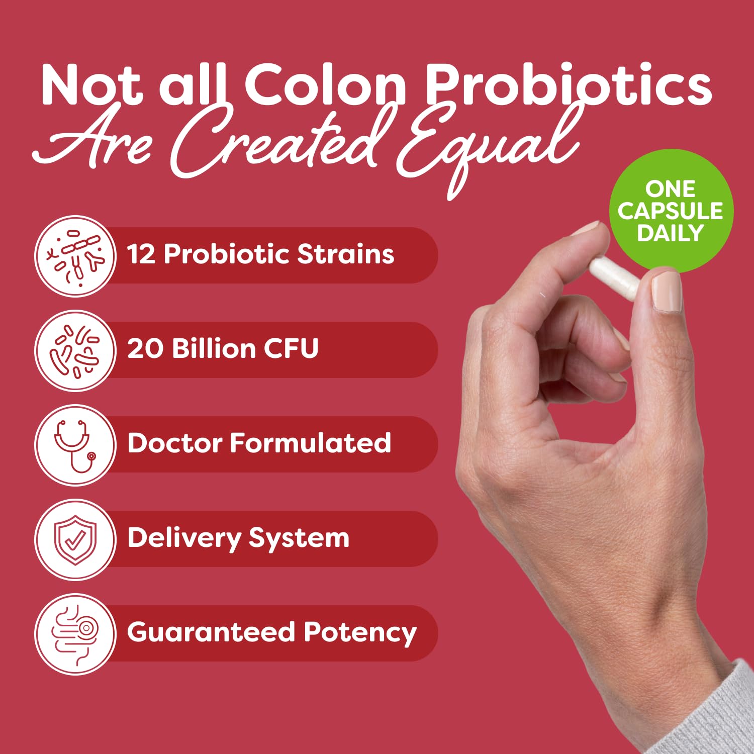 Probulin Colon Support Probiotic Supplement, Daily Gut, Digestive, and Immune Health Probiotics Capsules for Men and Women, 20 Billion CFU, Vegan, 30 Count Bottle Probulin uk supplements