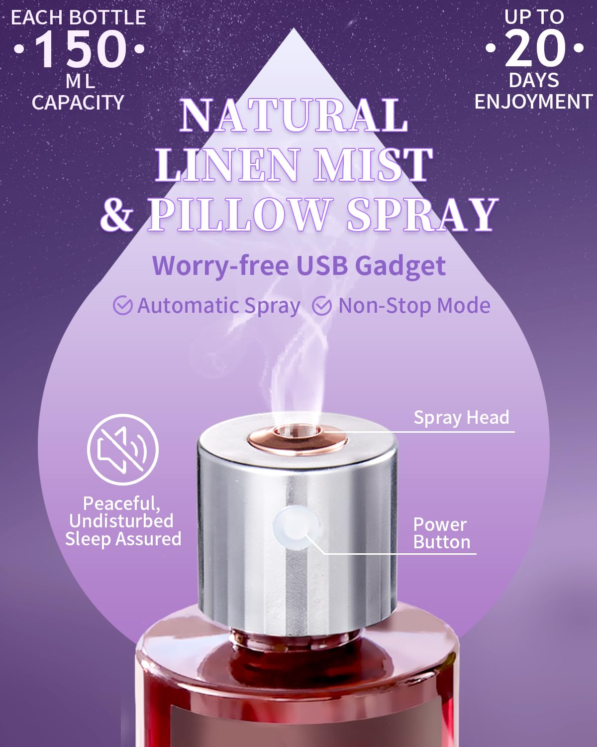 VTS Organic Lavender Water and Roman Chamomile Floral Water with Diffuser, Aromatherapy Air VEDA TINDA SCENT uk supplements