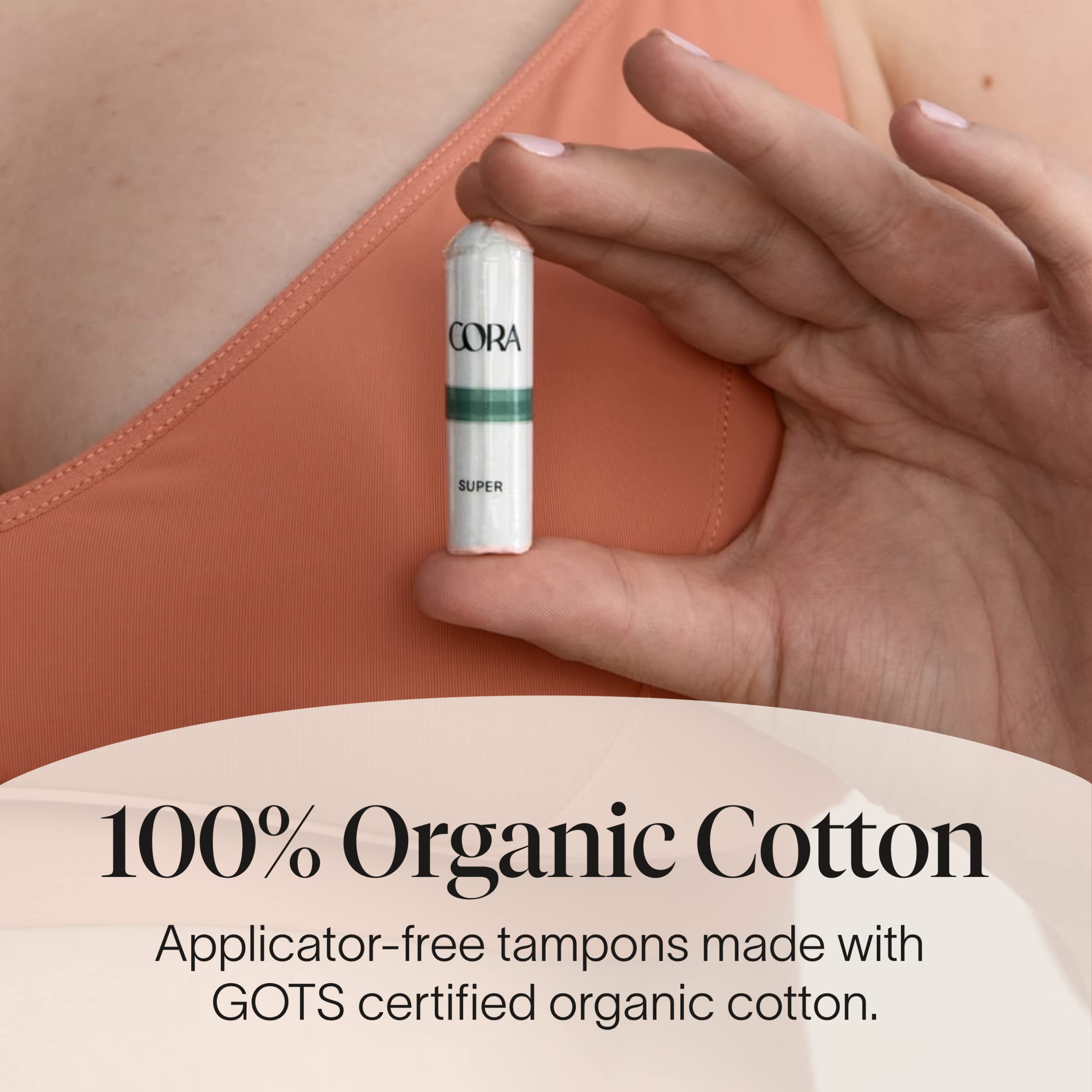 Cora 100% Organic Cotton Non-Applicator Tampons | Ultra-Absorbent, Unscented, Natural, Non-Toxic Cora uk supplements