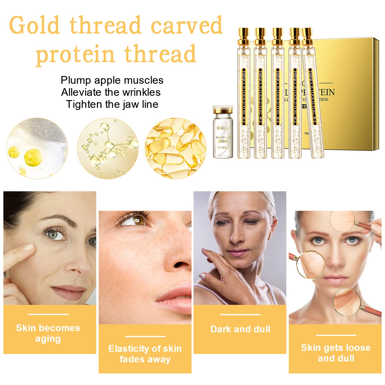 Instalift Korean Protein Thread Lifting Set, Absorbable Collagen Threads for Face Lift, Soluble Protein DRTRU uk supplements