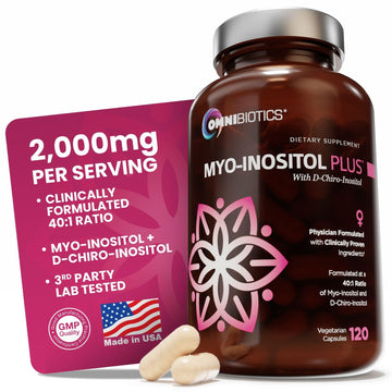 OmniBiotics Myo-Inositol & D-Chiro Inositol Supplement with 40:1 Ratio for Hormone Balance for Women - Women Supplement to Support Reproductive Health & Ovarian Function. Non-GMO - 120 Vegan Capsules OmniBiotics uk supplements