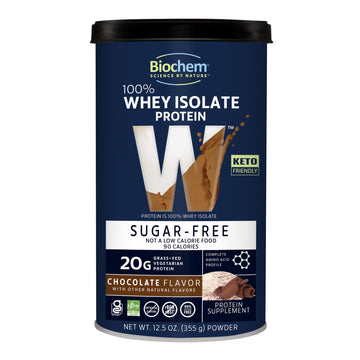 Biochem 100% Whey Sugar-Free Chocolate 20g, 12.5oz, Certified Vegetarian, Certified Glut Biochem uk supplements