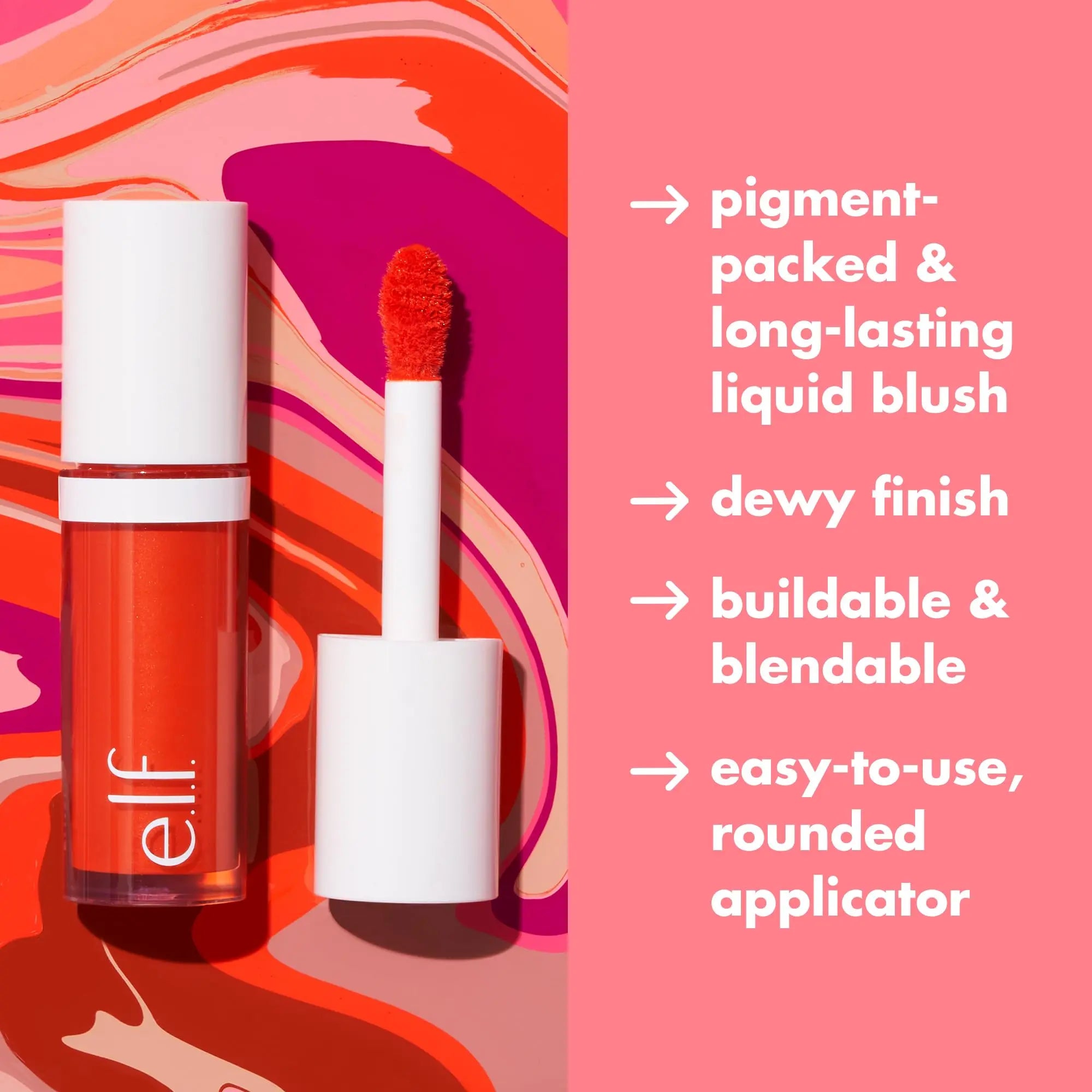 e.l.f. Camo Liquid Blush, Long-lasting Liquid Blush For High-pigment Color, Creates A Soft, Dewy Finish, Vegan & Cruelty-free, Cheeky Lychee e.l.f. uk supplements