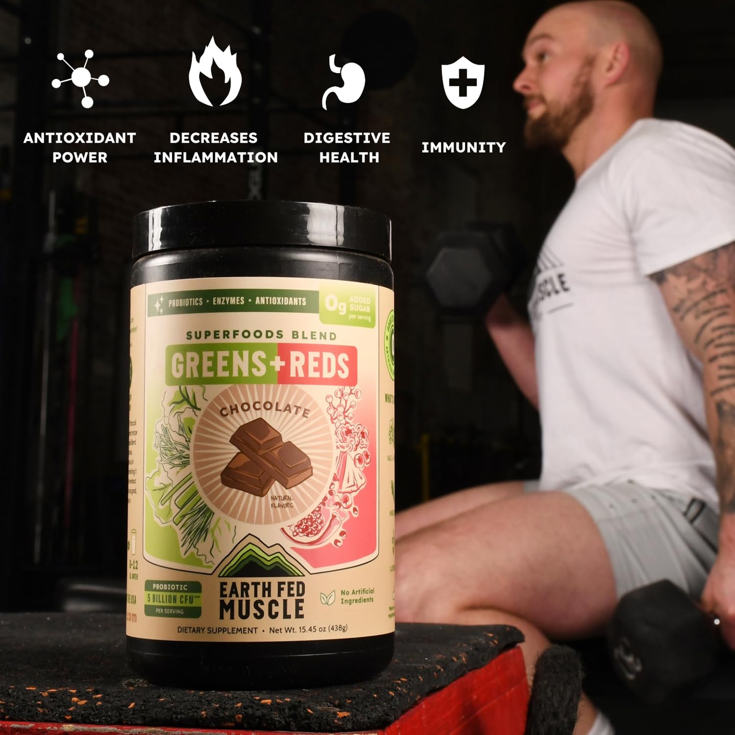 Earth Fed Muscle Chocolate Greens & Reds Superfood Blend Earth Fed Muscle uk supplements